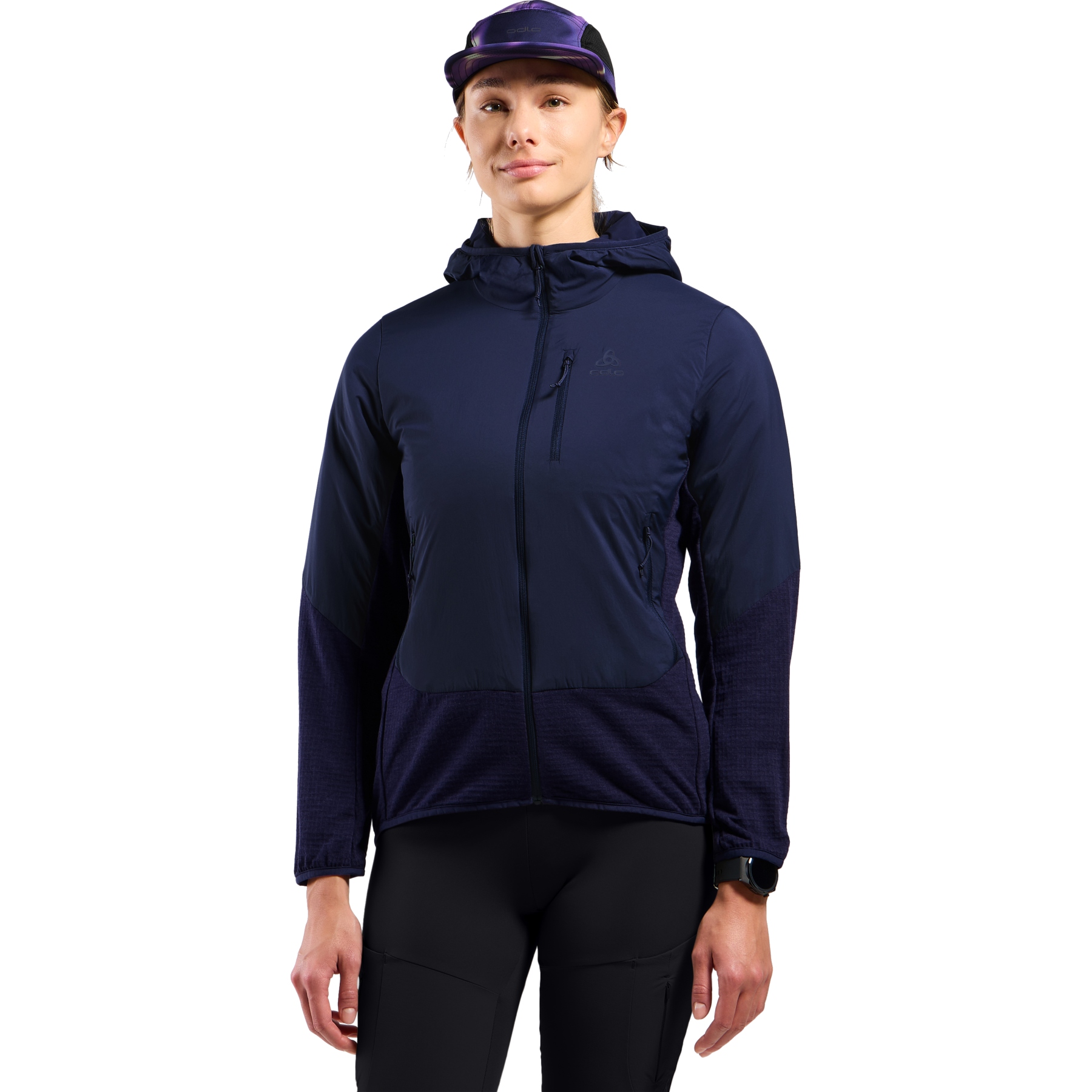 Productfoto van Odlo Ascent Wool Hybrid Geïsoleerde Jas Dames - eclipse