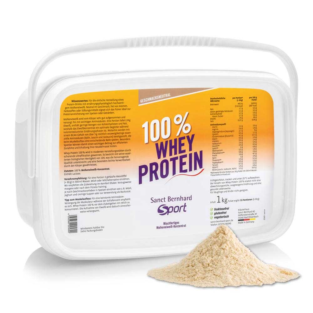Foto de Sanct Bernhard Sport  Bebida de Proteína en Polvo - Whey-Protein 100% - 1000g