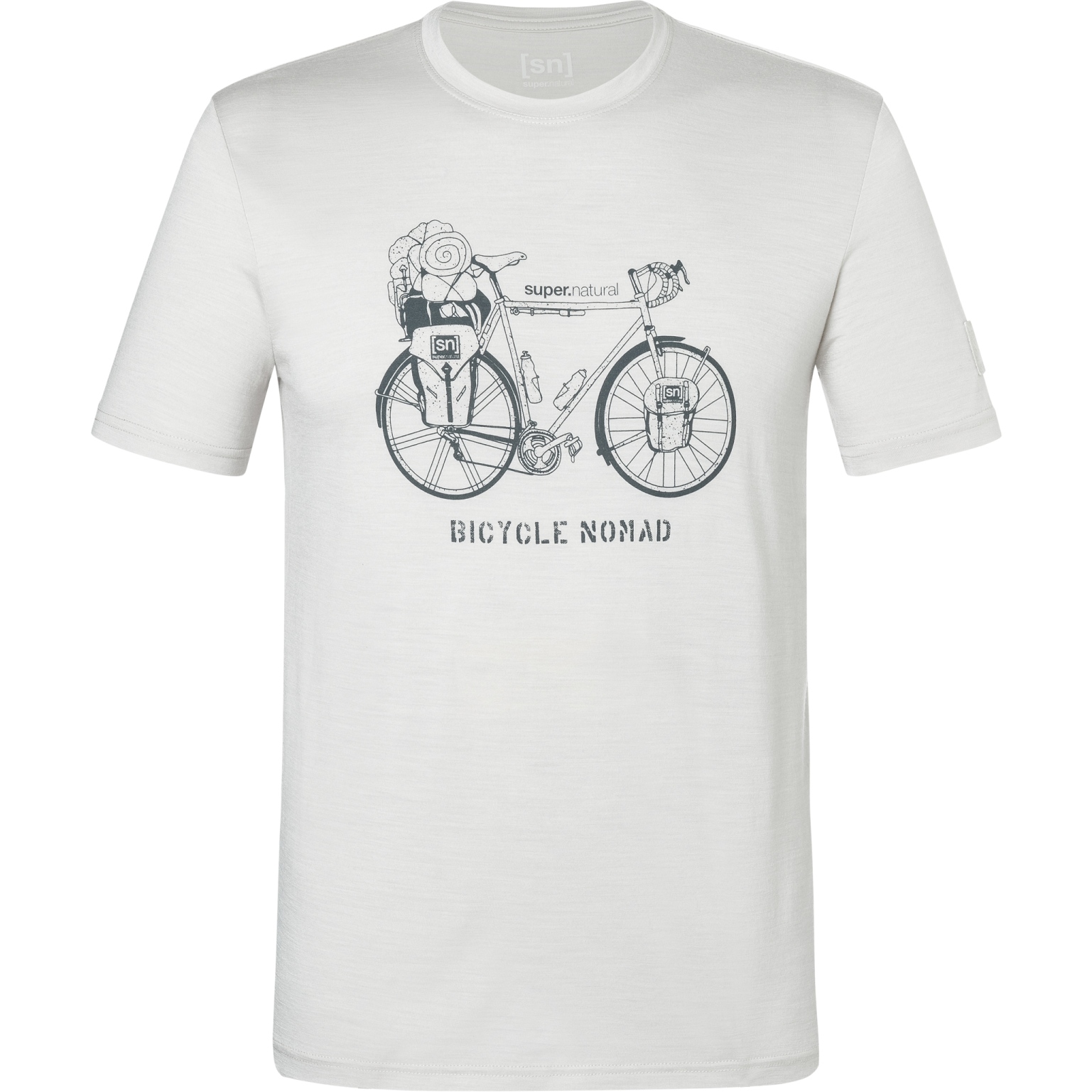 Produktbild von SUPER.NATURAL Bicycle N. Bio T-Shirt Herren - White Stone Melange/Turbulence Blue