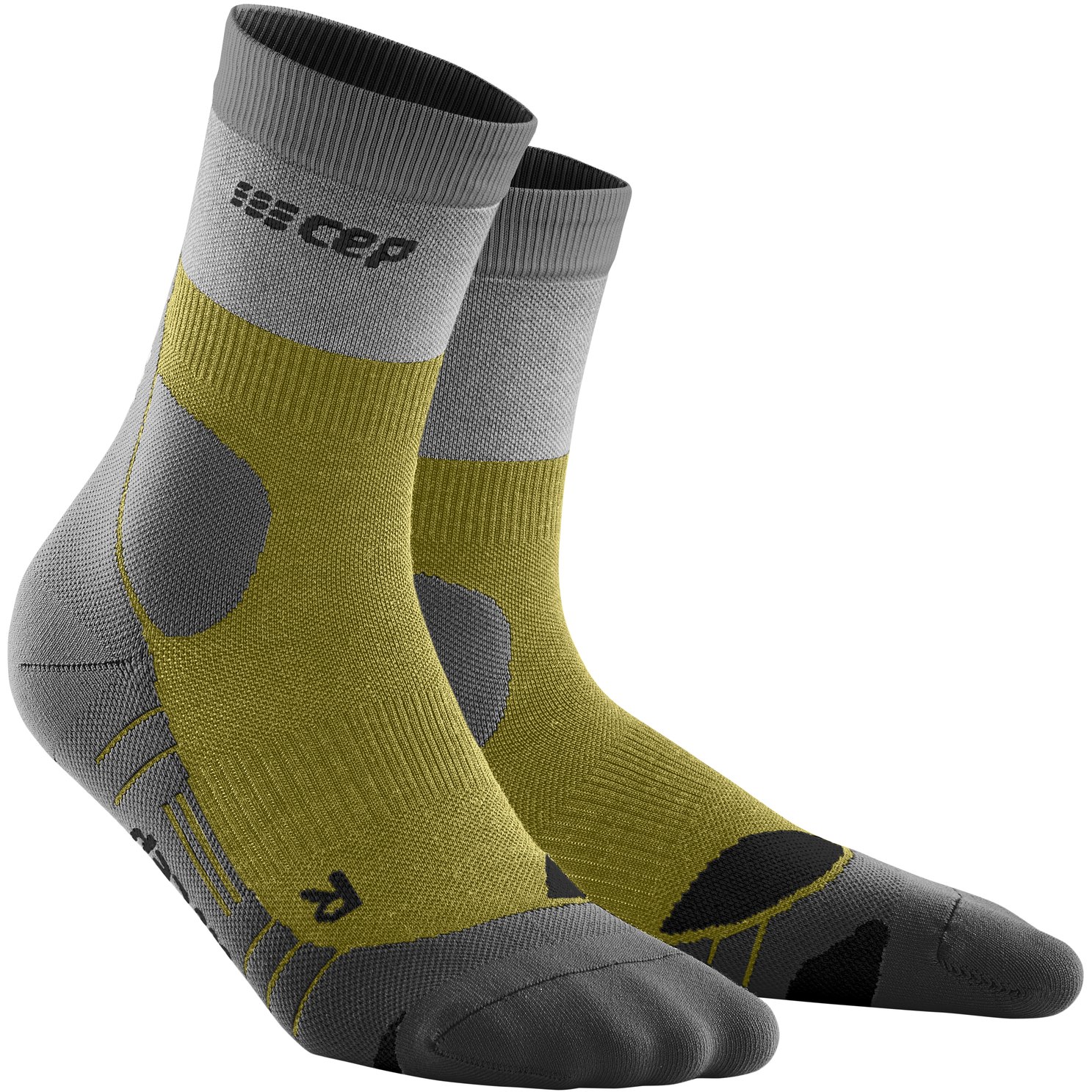 Picture of CEP Hiking Light Merino Mid Cut Compression Socks - olive/grey