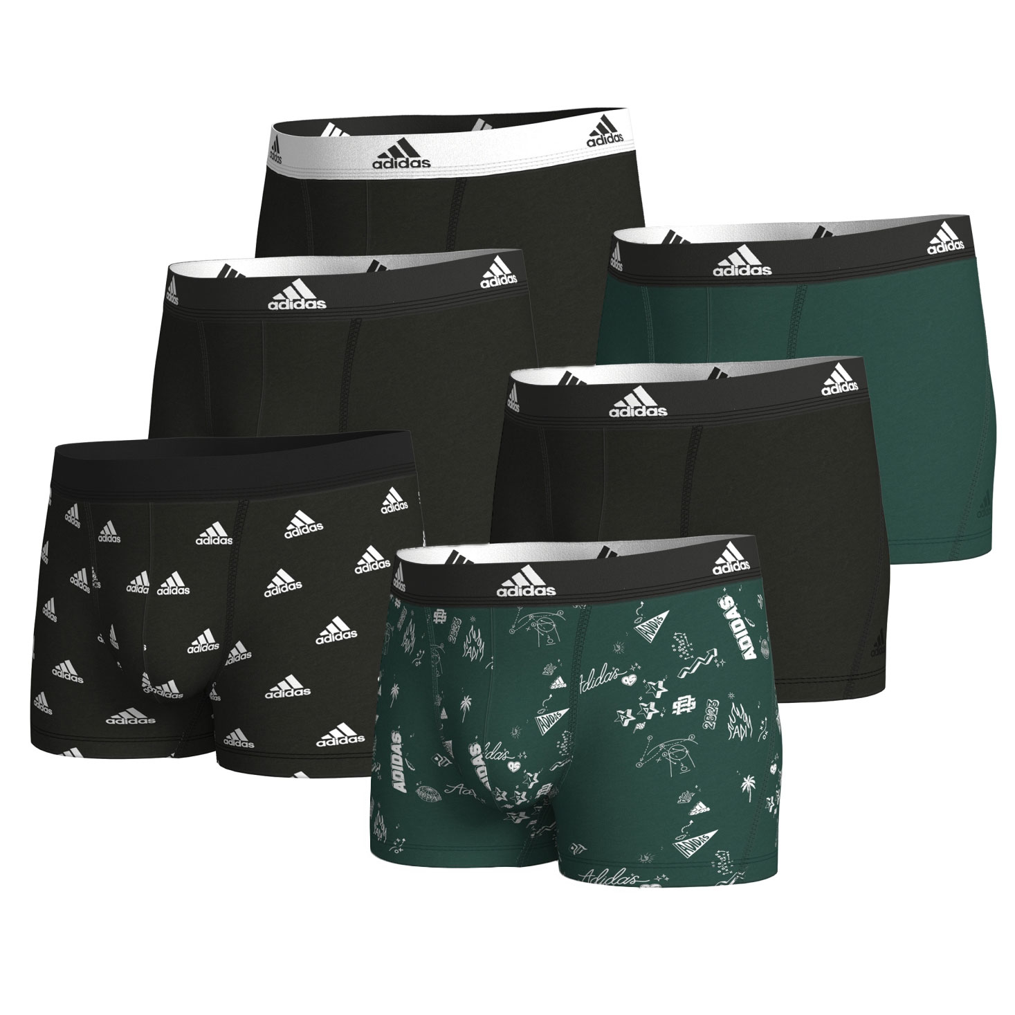 Produktbild von adidas Sports Underwear Active Flex Cotton Boxershorts Herren - 6 Pack - 971-assorted