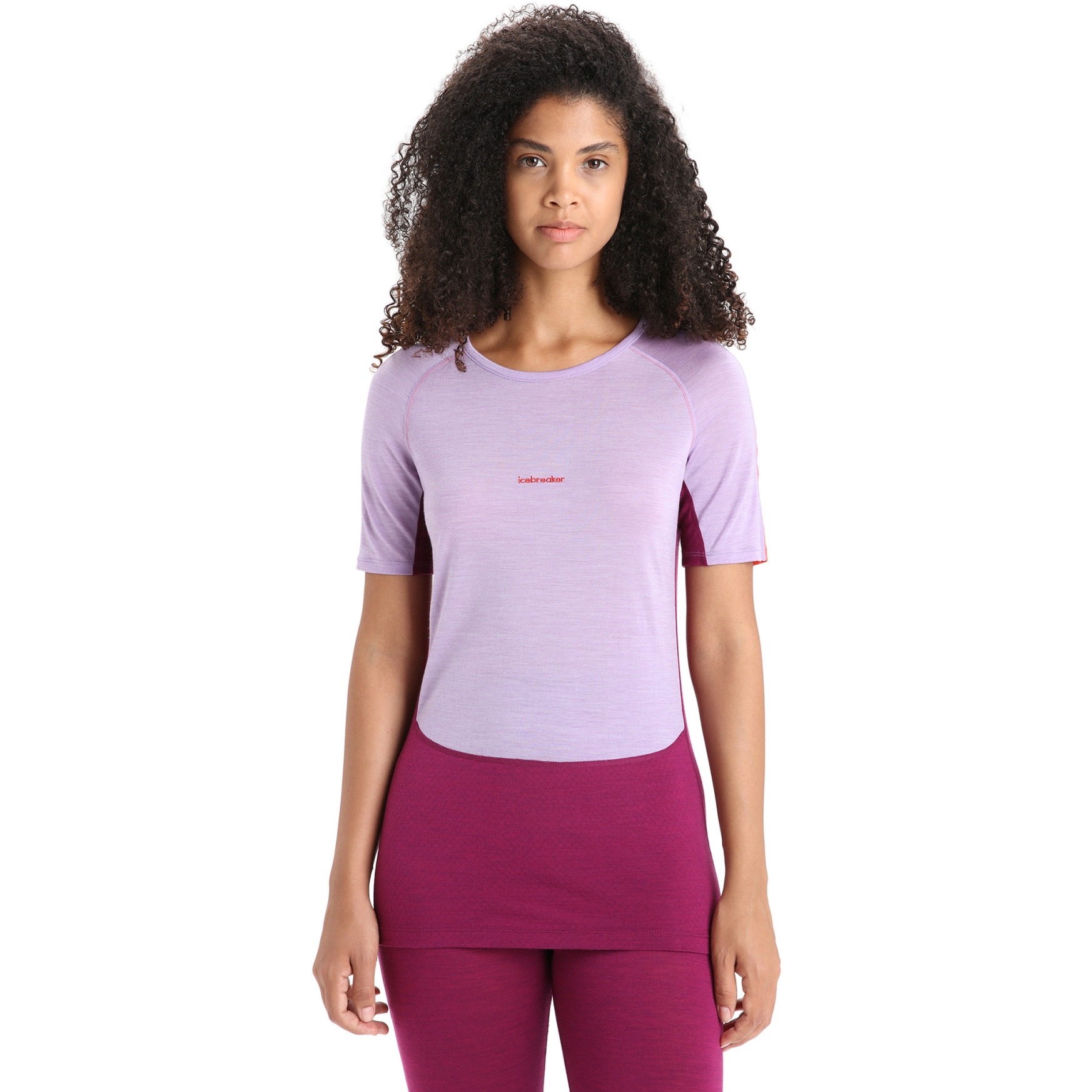 Foto de Icebreaker Camiseta Interior Mujer - 125 ZoneKnit™ Merino - Purple Gaze/Go Berry