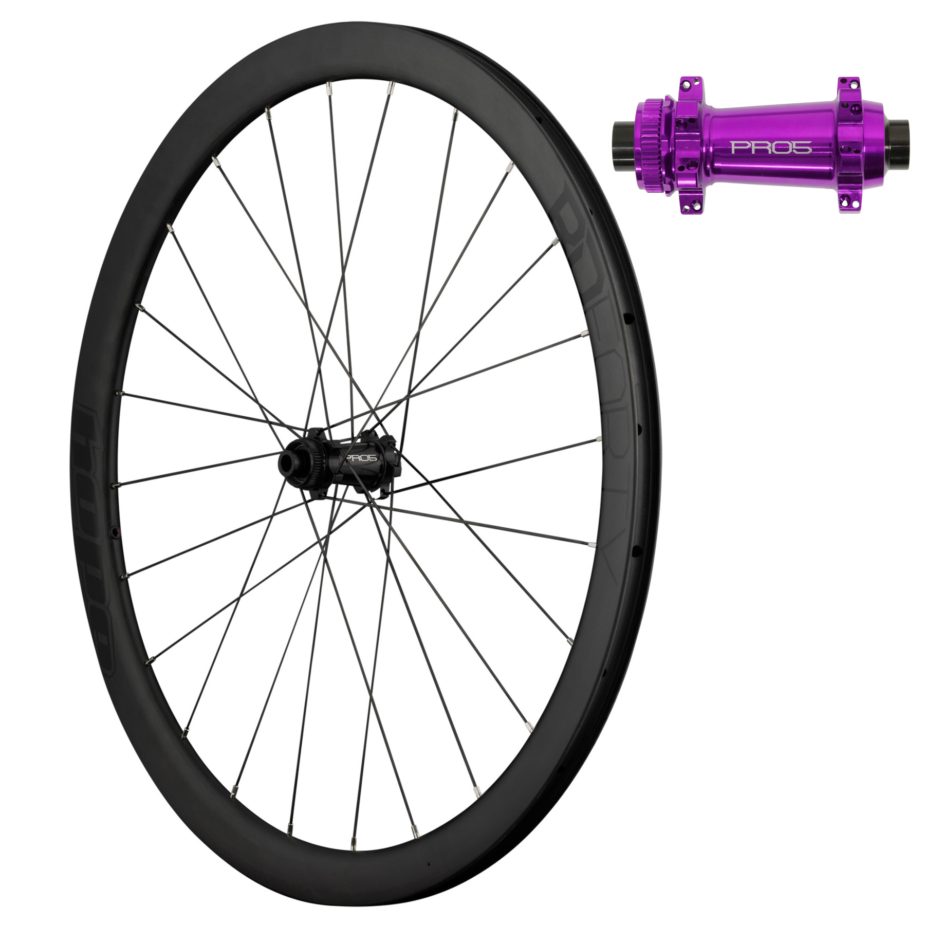 Bild von Hope RD40 Pro 5 Straight Pull Vorderrad - 28" | Carbon | Clincher | 24-Loch | Centerlock - 12x100mm - violett