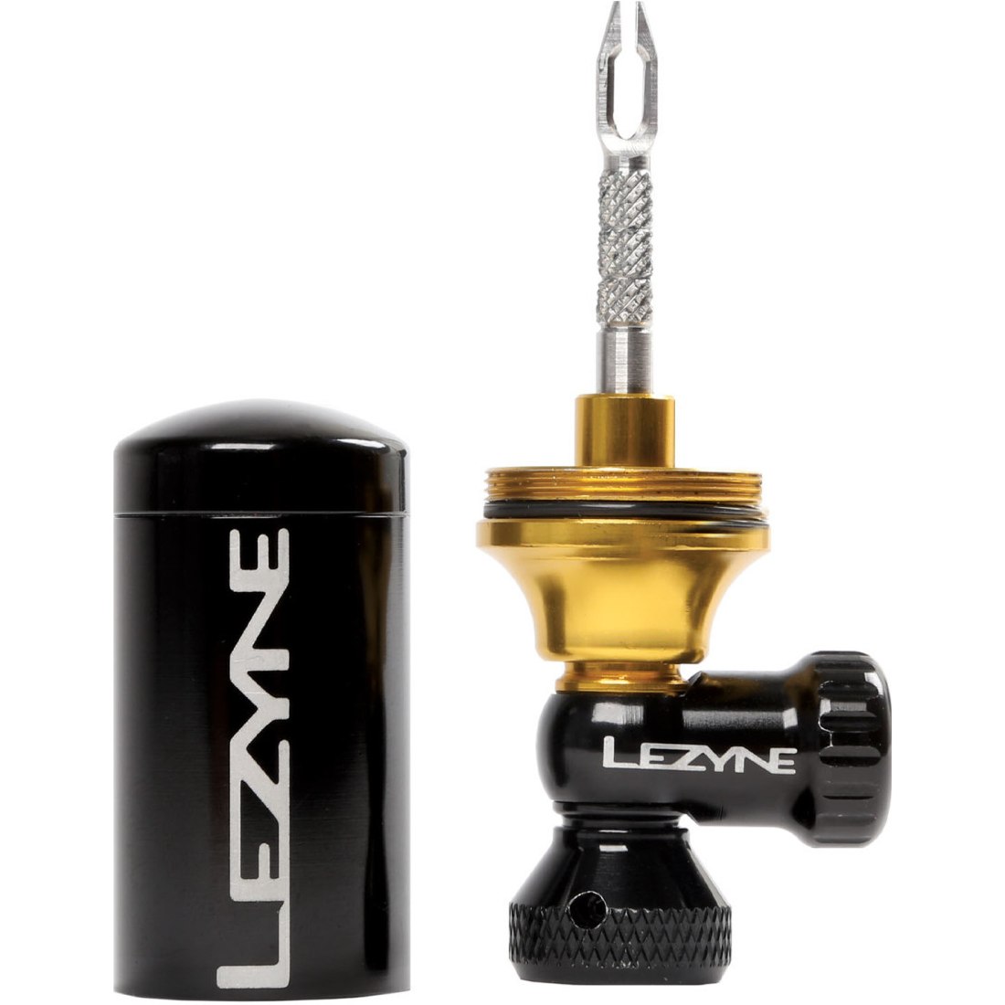 Produktbild von Lezyne Tubeless CO2 Blaster 2in1 Pumpe &amp; Reparaturwerkzeug - schwarz/gold