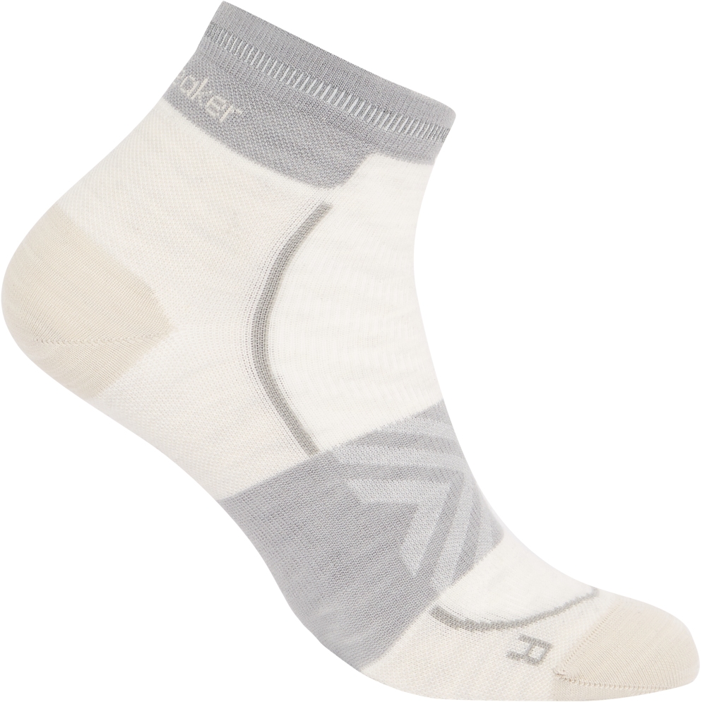 Image de Icebreaker Chaussettes Femme - Merino Run+ Ultralight Mini - Ecru Hthr/Alloy