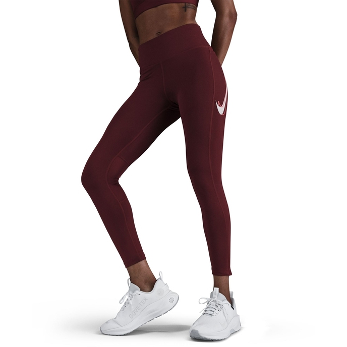Женские колготки Nike Fast Dri-Fast со средней посадкой 7/8 - темно-красные team red HV8555-619