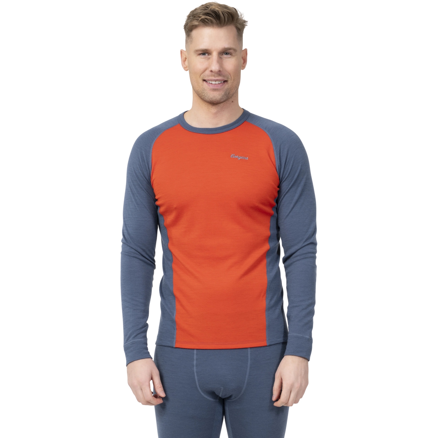 Produktbild von Bergans Inner:Dual Merino Langarmshirt Herren - lava/granite blue