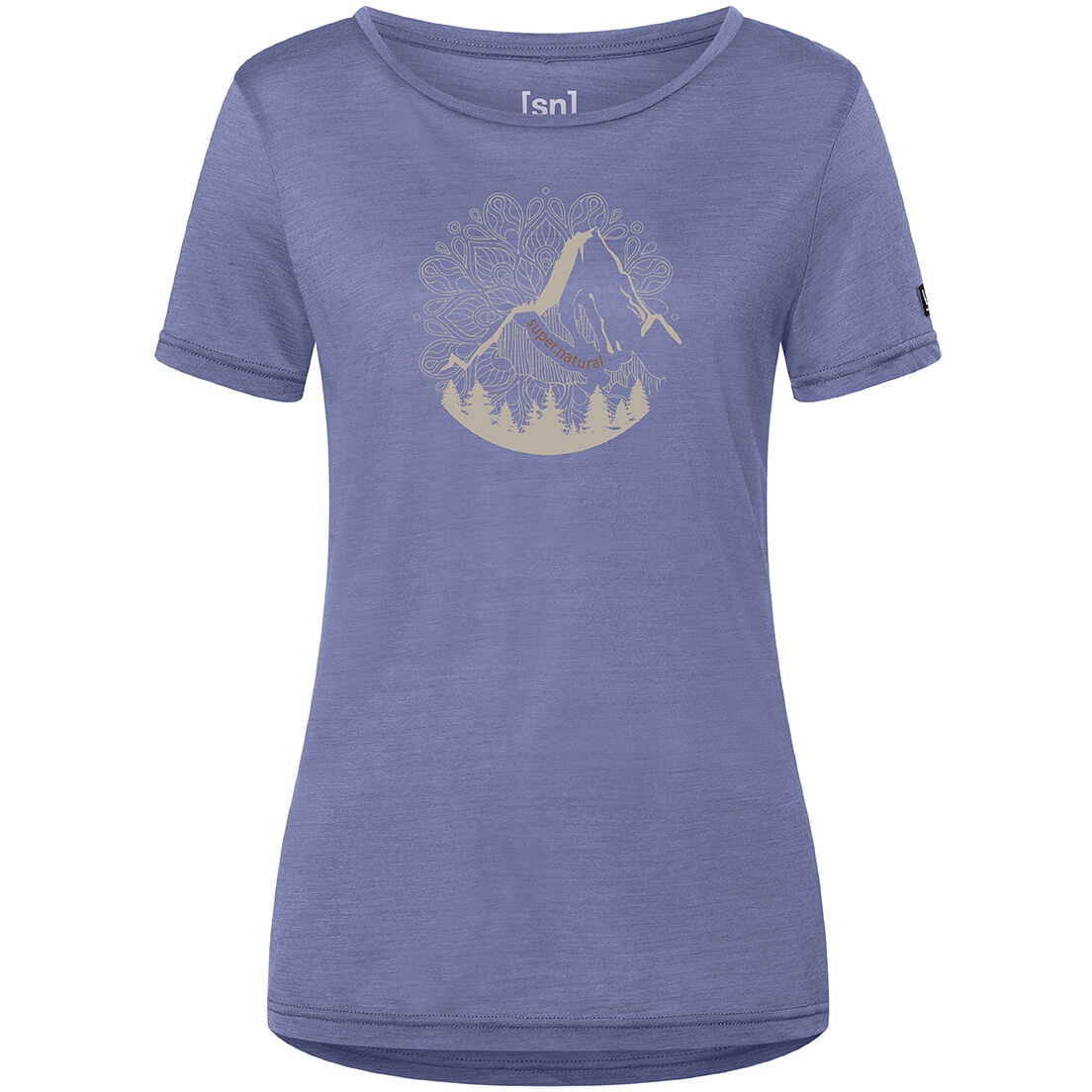 Photo produit de SUPER.NATURAL T-Shirt Femme - Mountain Mandala Tree - Blue Violet/Feather Grey/Copper