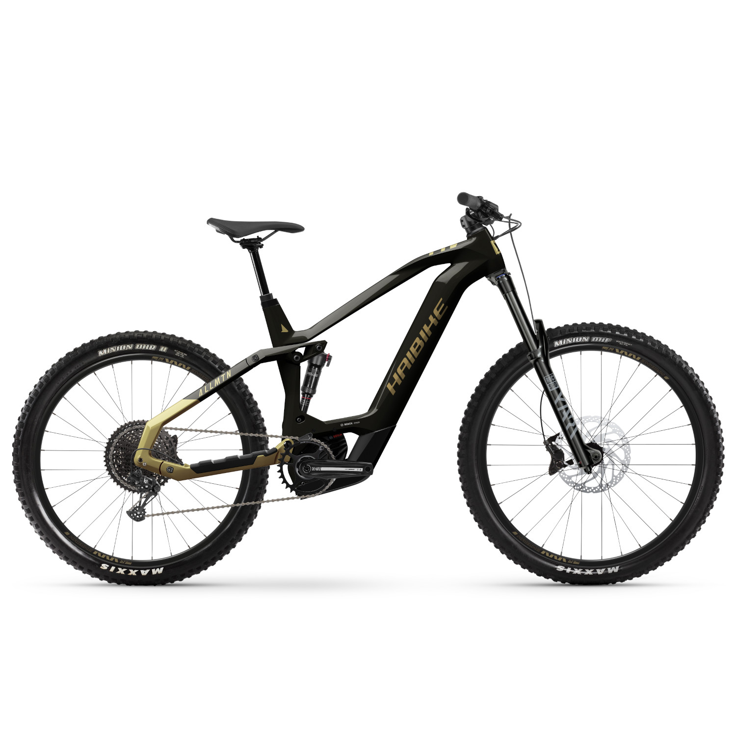 Picture of Haibike ALLMTN CF 8 i750Wh - 29&quot;/27.5&quot; Electric Mountain Bike - 2024 - gloss black gold