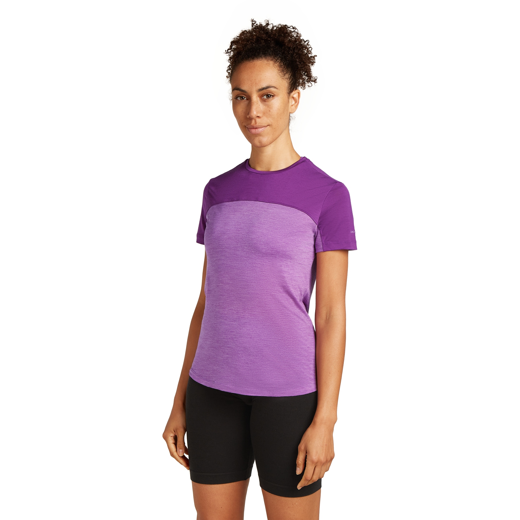 Foto de Icebreaker Camiseta Mujer - Merino 125 Cool-Lite™ Sphere III Colour Block - Passion Hthr/Passion