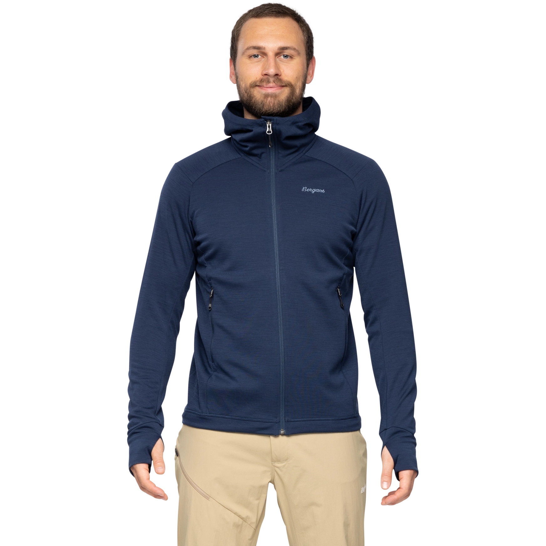Produktbild von Bergans Rabot Merino Tech Midlayer Kapuzenjacke Herren - navy blue