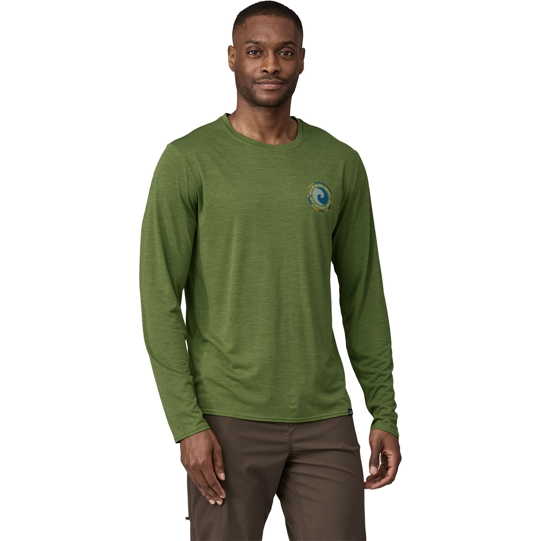 Patagonia Capilene Cool Daily Graphic Longsleeve Shirt Men Unity Fitz Terrain Green X Dye