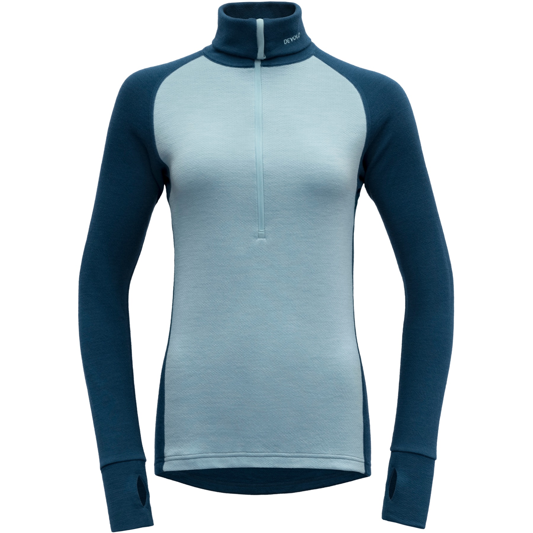 Bild von Devold Expedition Merino 235 Zip Neck Damen Langarm-Baselayer - 422 Flood/Cameo