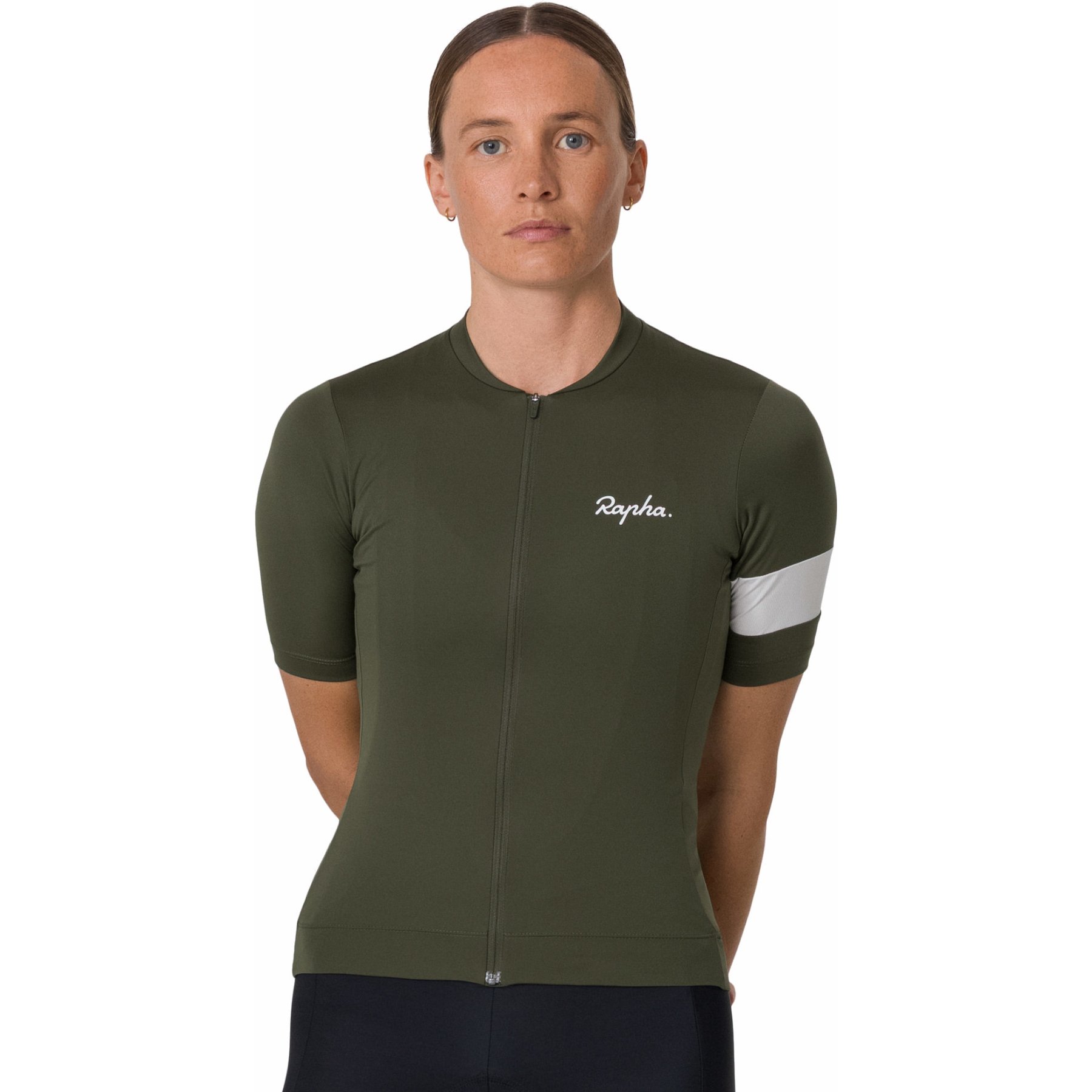 Rapha Core Short Sleeve Jersey Women - dark green/white | BIKE24