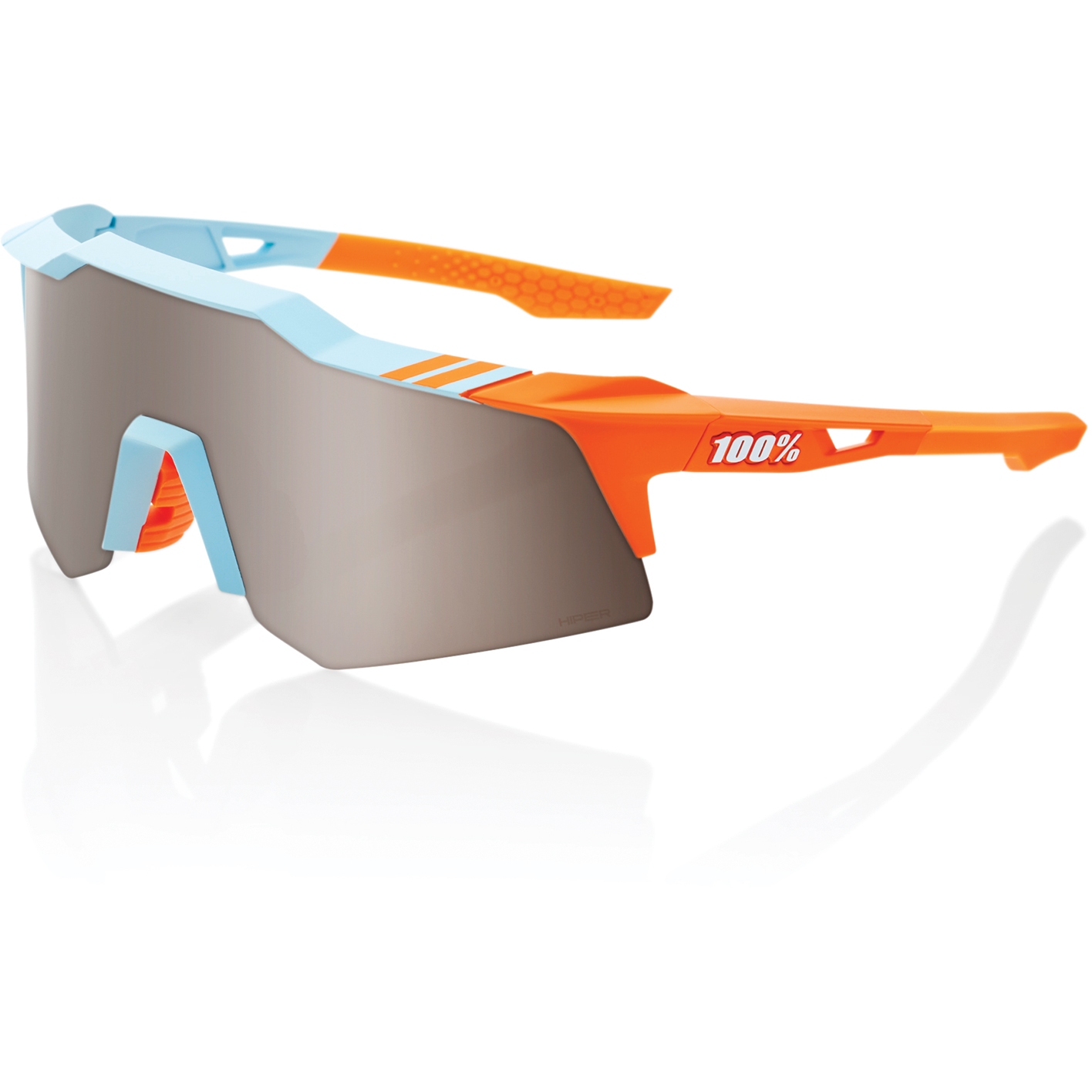 Productfoto van 100% Speedcraft XS Glasses - HiPER Mirror Lens - Soft Tact Two Tone / Silver + Clear
