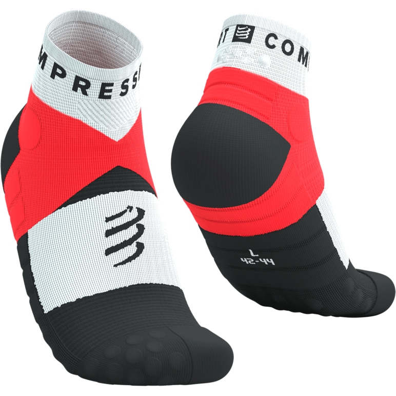 Носки с низкой компрессией Compressport Ultra Trail - fluo красный/белый
