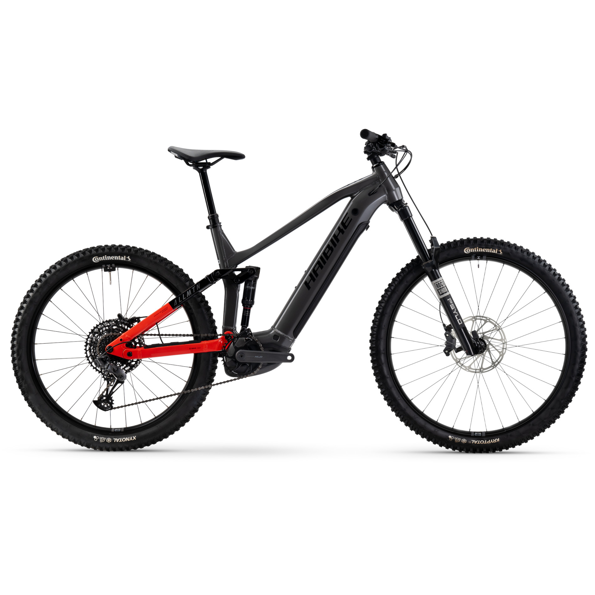Haibike ALLMTN Electric Mountain Bike 2026 silver/red/black glossy