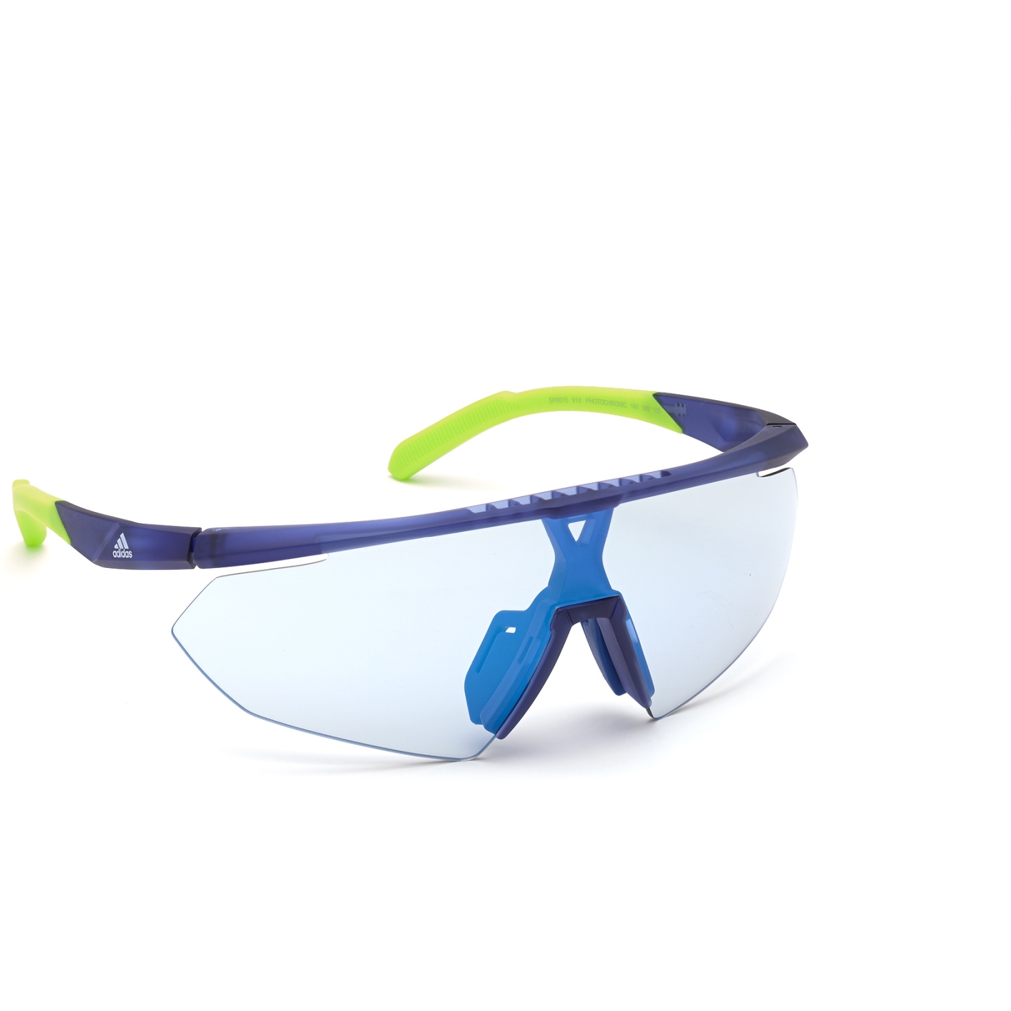 Image of adidas Sp0015 Injected Sports Sunglasses - Frosted Blue / Vario Mirror Blue