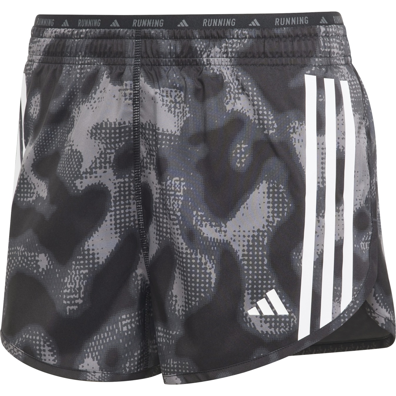 Picture of adidas Own the Run 3-Stripes Allover Print Shorts Women - grey four/grey six/carbon/black IK5011