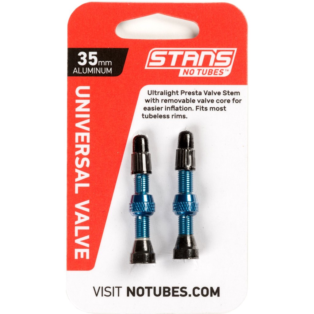 Image of Stan's NoTubes Universal Tubeless Valves - 35mm (1 Pair) - blue