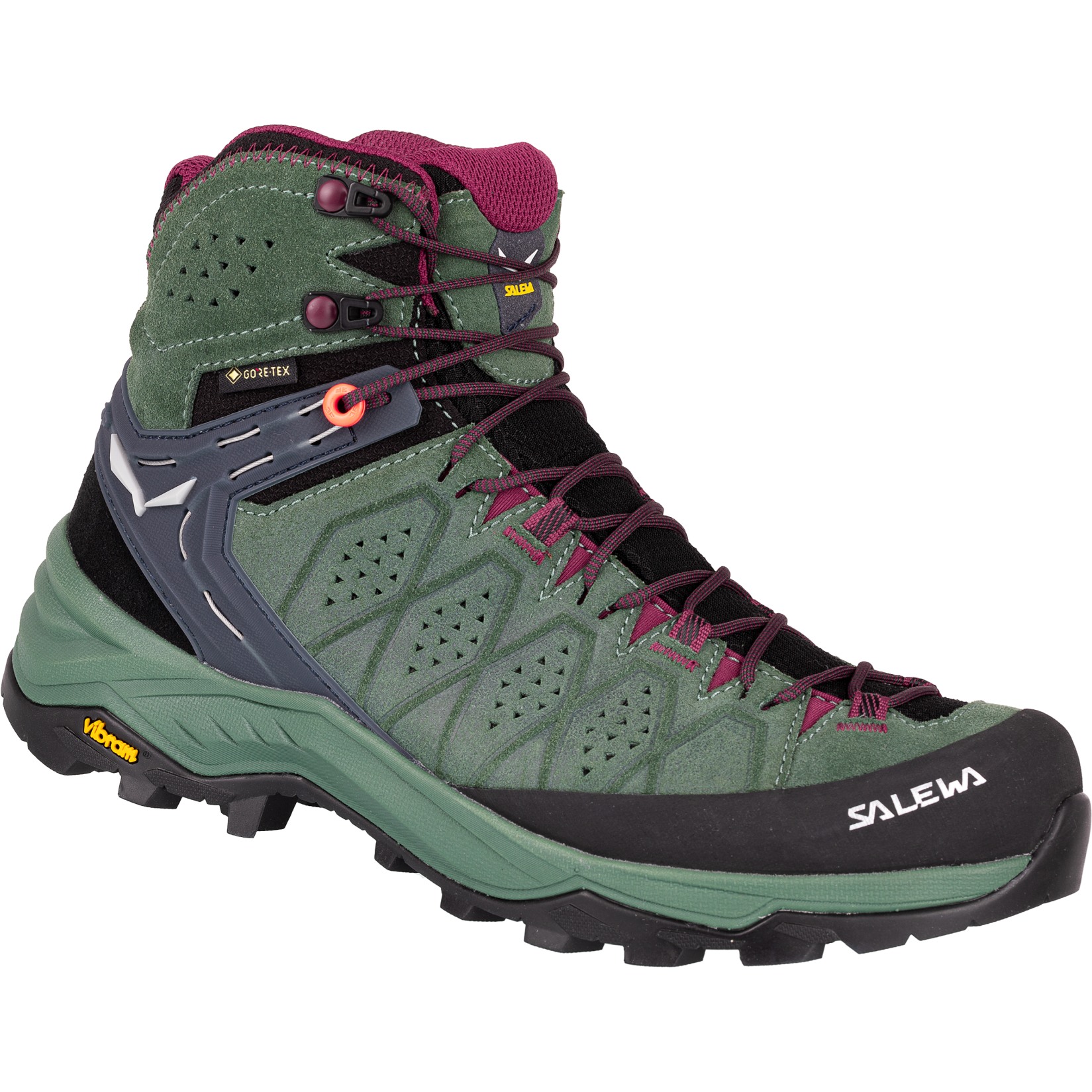 Женские треккинговые ботинки Salewa Alp Trainer 2 Mid GTX - темно-зеленый/rhododendon 5085