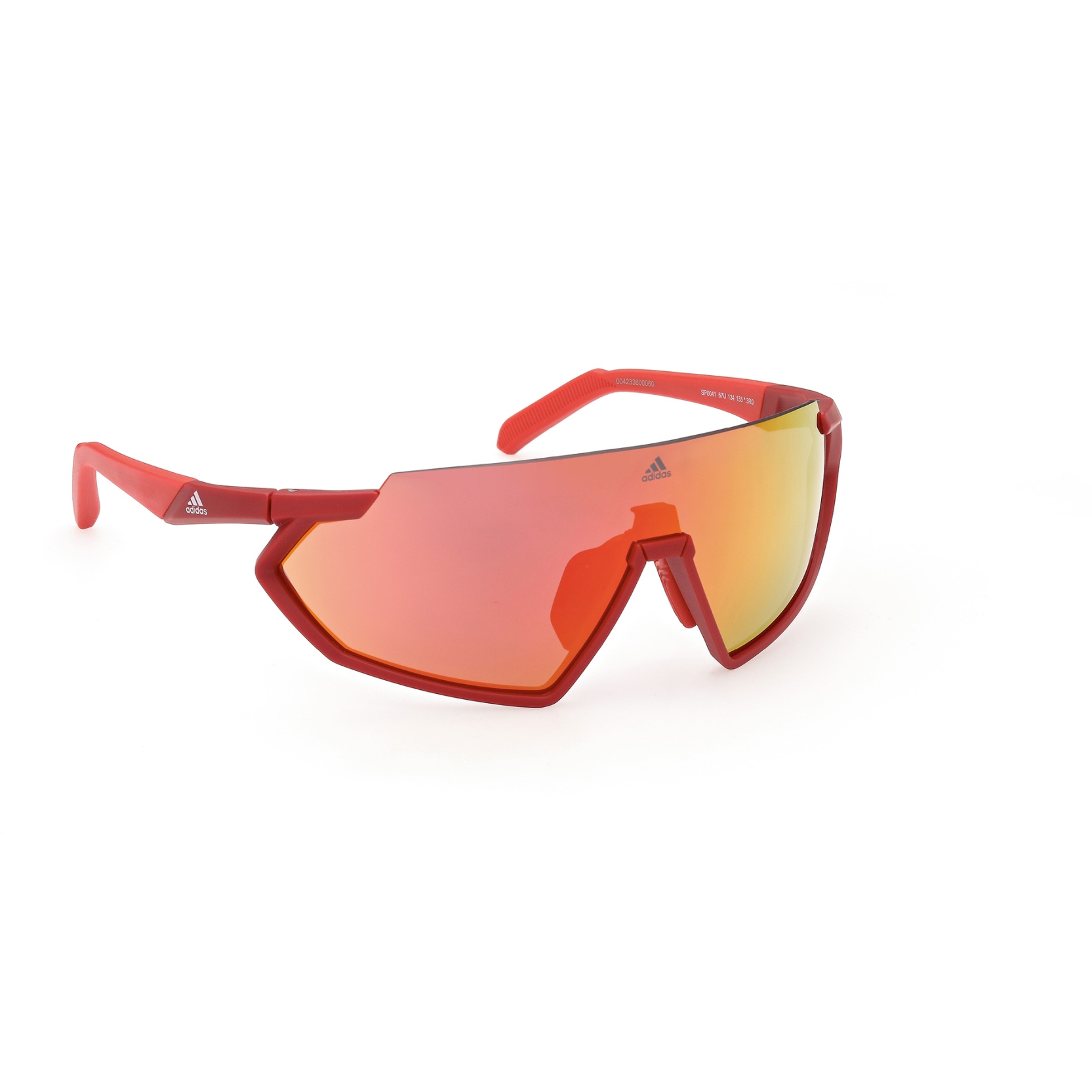 Produktbild von adidas Cmpt Aero Lite SP0041 Sport Sonnenbrille - Solar Red / Contrast Mirror Red + Clear