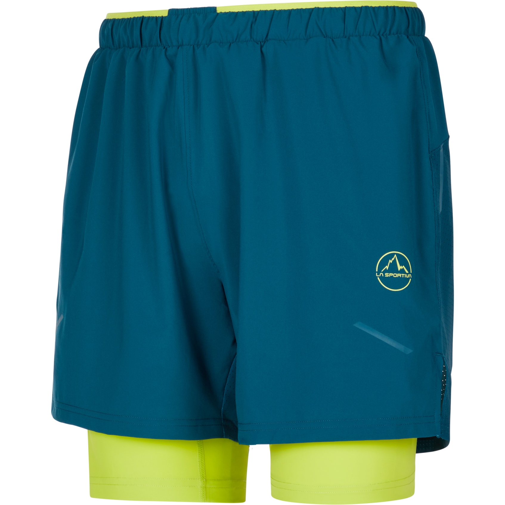 Picture of La Sportiva Trail Bite Shorts Men - Storm Blue/Lime Punch