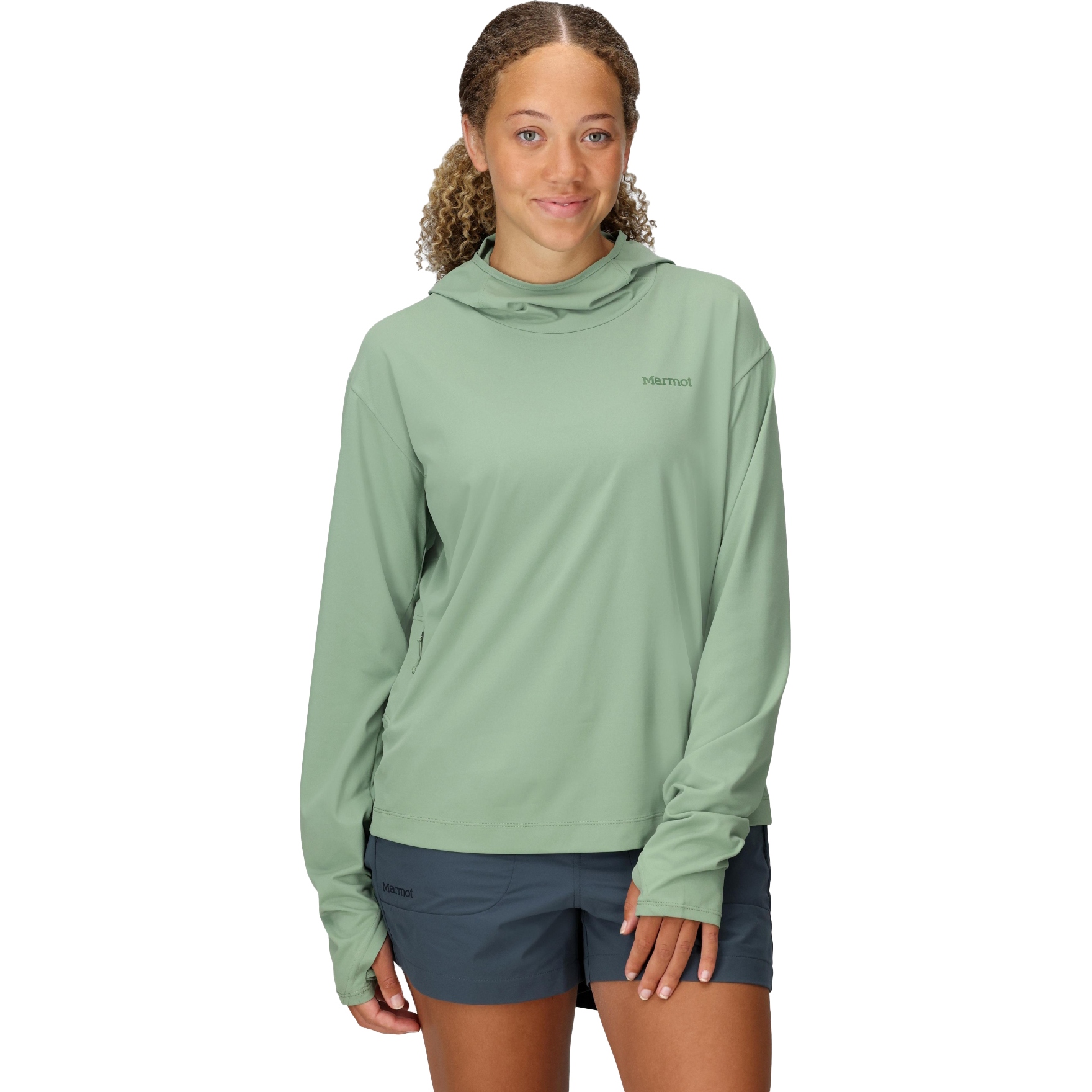 Picture of Marmot AirExchange SolarShield Longsleeve Hoody Women - agate green