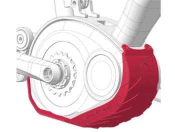 Produktbild von Simplon Steinschlagschutz für E-KIBO / E-Dilly Bosch E-Motor - rot