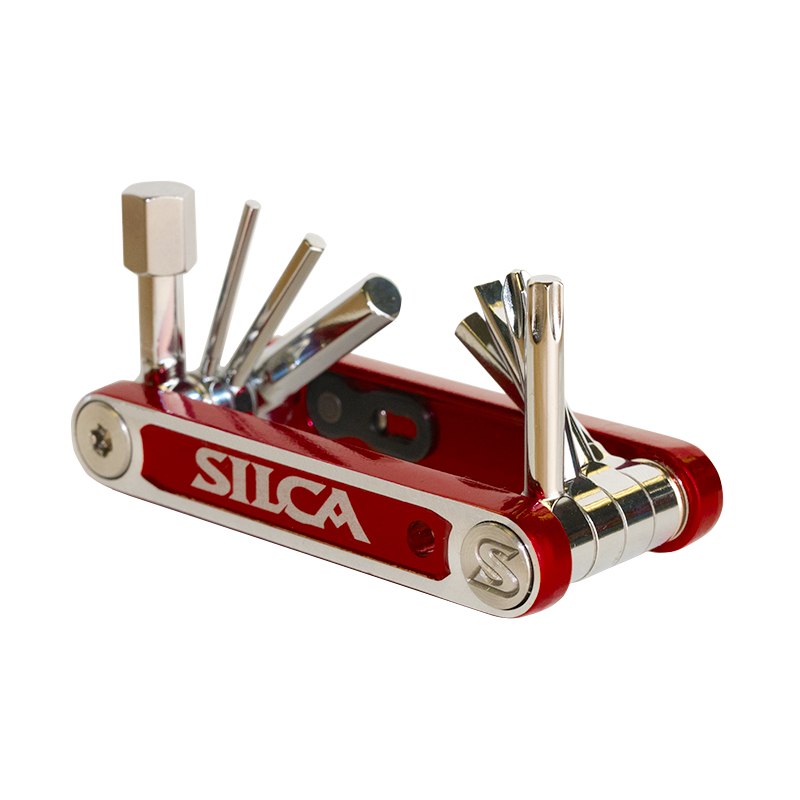 Picture of SILCA Multitool Italian Army Knife Nove 9 functions - red/silver