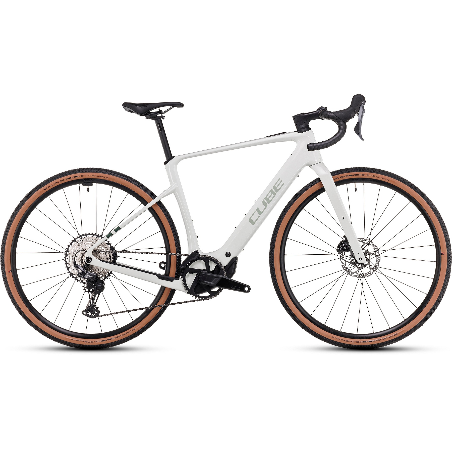Produktbild von CUBE NUROAD HYBRID C:62 Race 400X - Carbon Gravel E-Bike - 2024 - desertstone / green