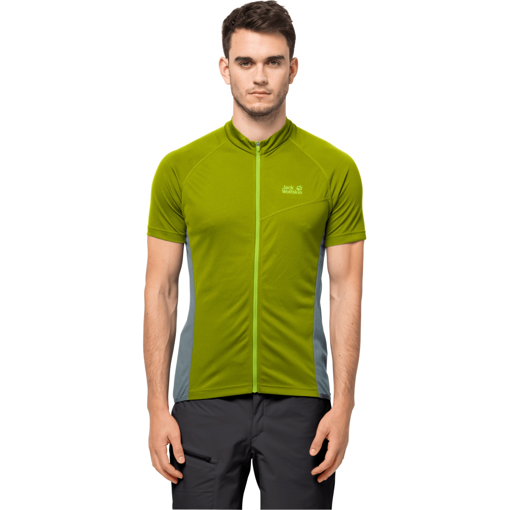 Productfoto van Jack Wolfskin Tourer Fullzip Fietsshirt Heren - golden cypress