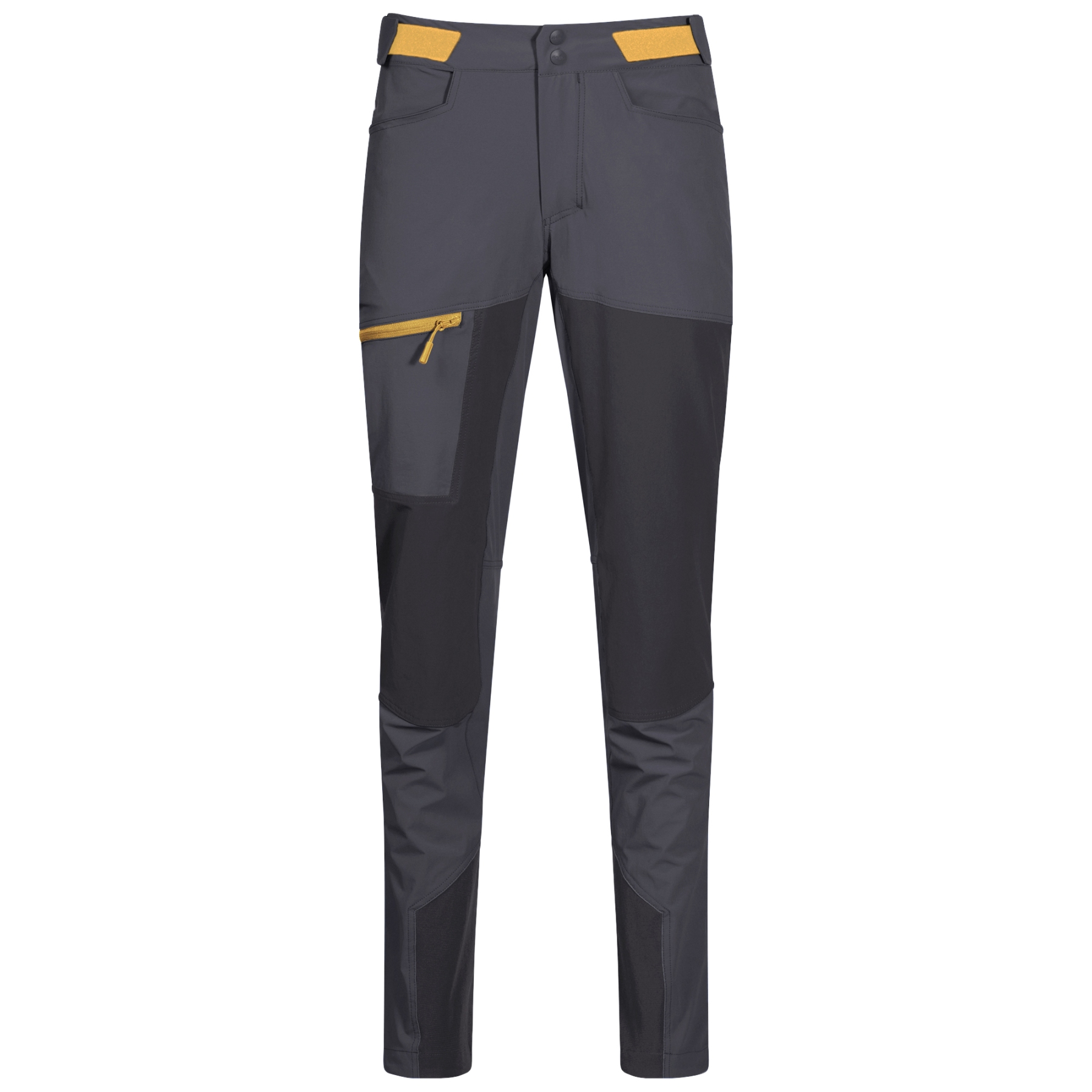 Picture of Bergans Cecilie Mountain Softshell Pants Women - solid dark grey/solid charcoal/light golden yellow