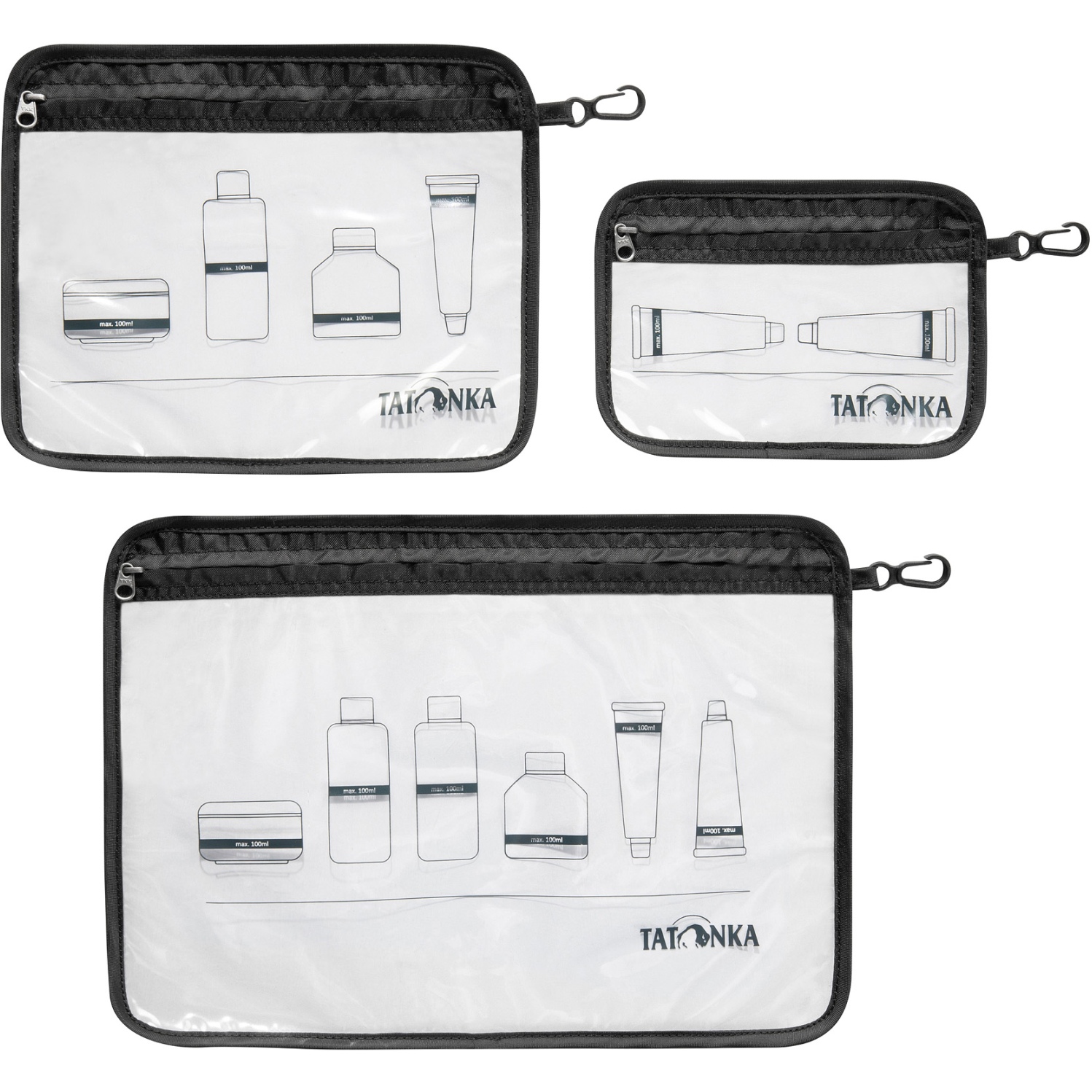 Produktbild von Tatonka Zip Flight Bag Set Flugzeug-Beutel (3 Stück) - schwarz