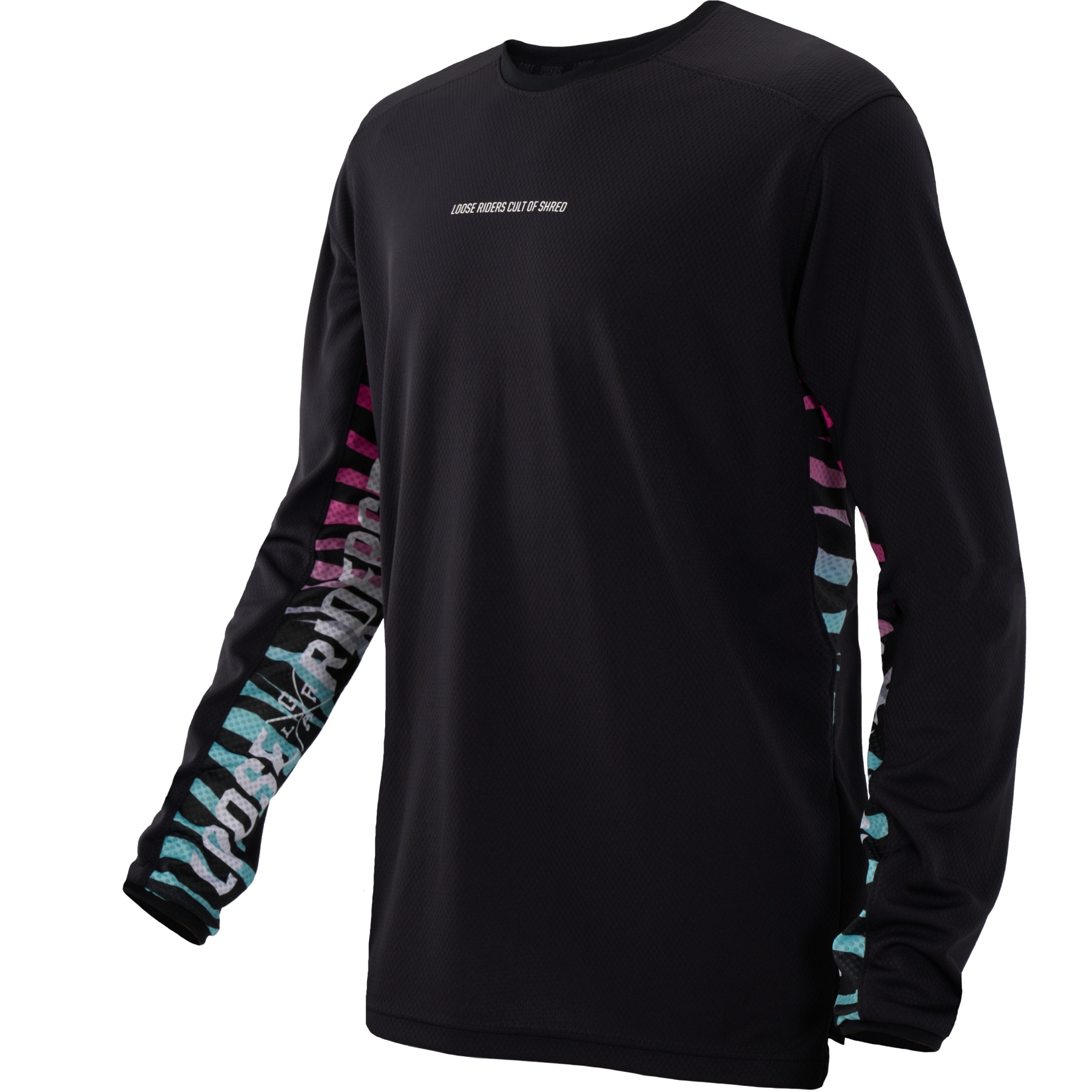 Productfoto van Loose Riders STLTH Technisch Shirt met Lange Mouwen - Rainbow Zebra