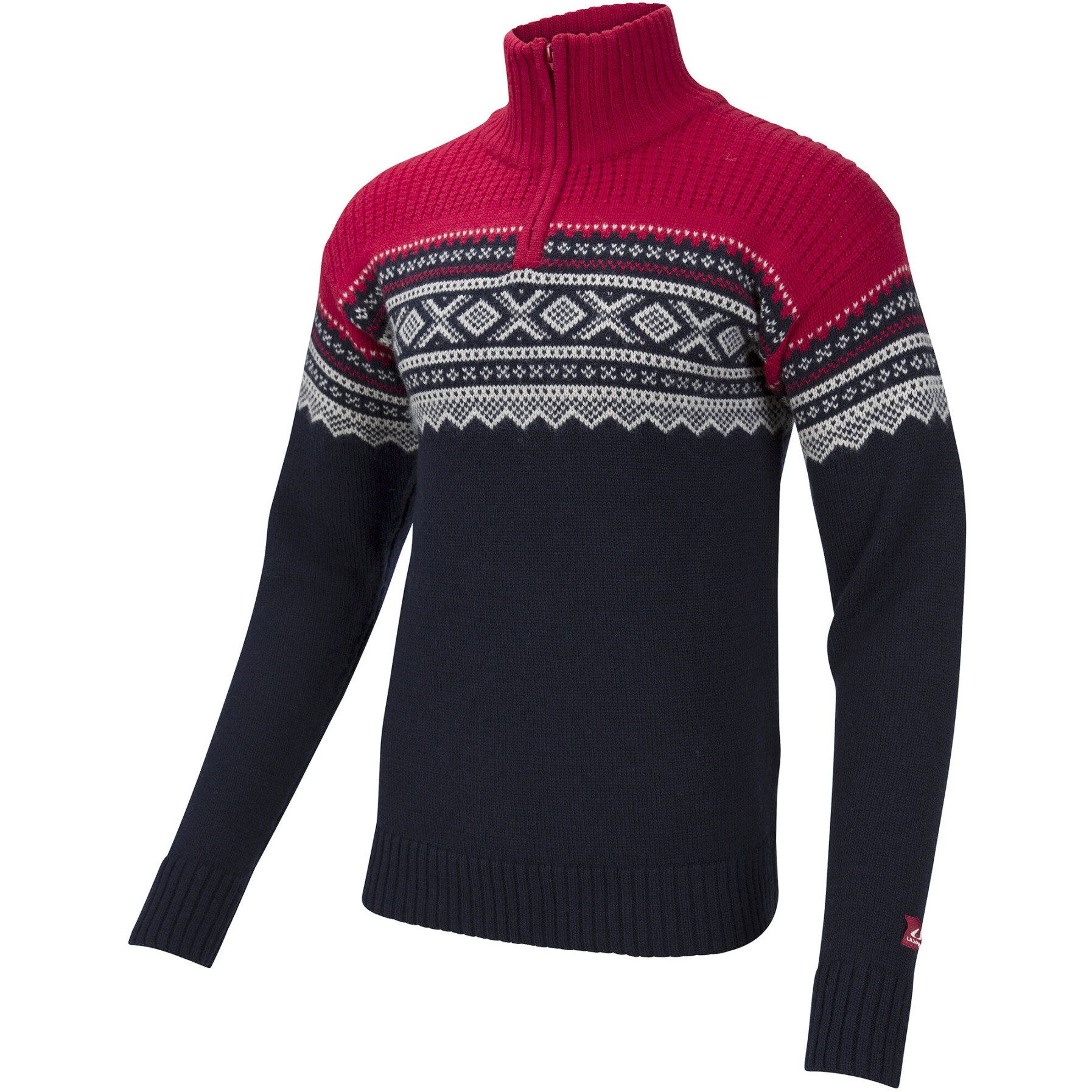 Picture of Ulvang Marius Half Zip Sweater Men - New Navy/Ulvang Red/Vanilla
