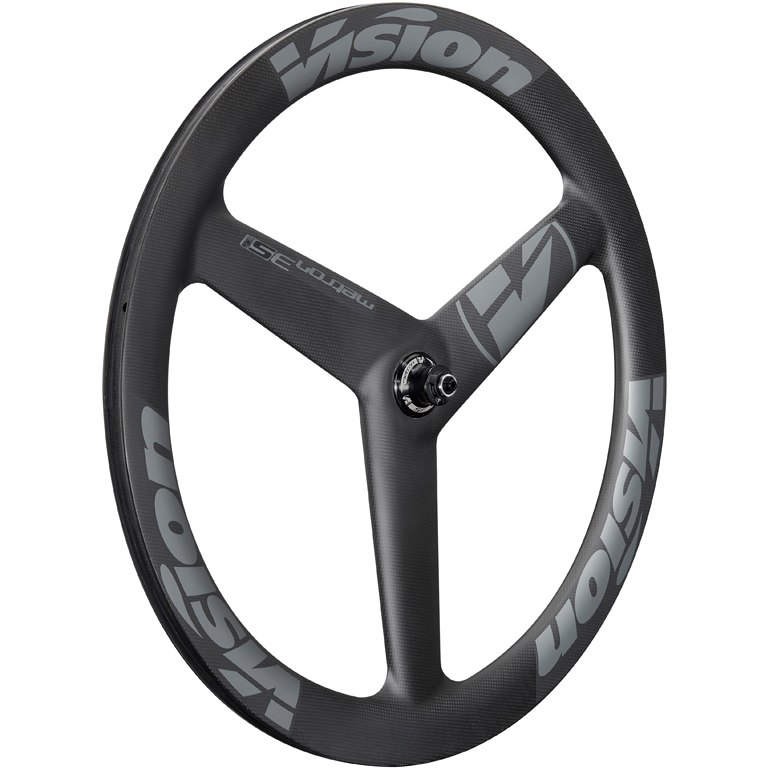 Productfoto van Vision Metron 3-Spoke Carbon Front Wheel - Tubular - Centerlock - 12x100mm/QR - black