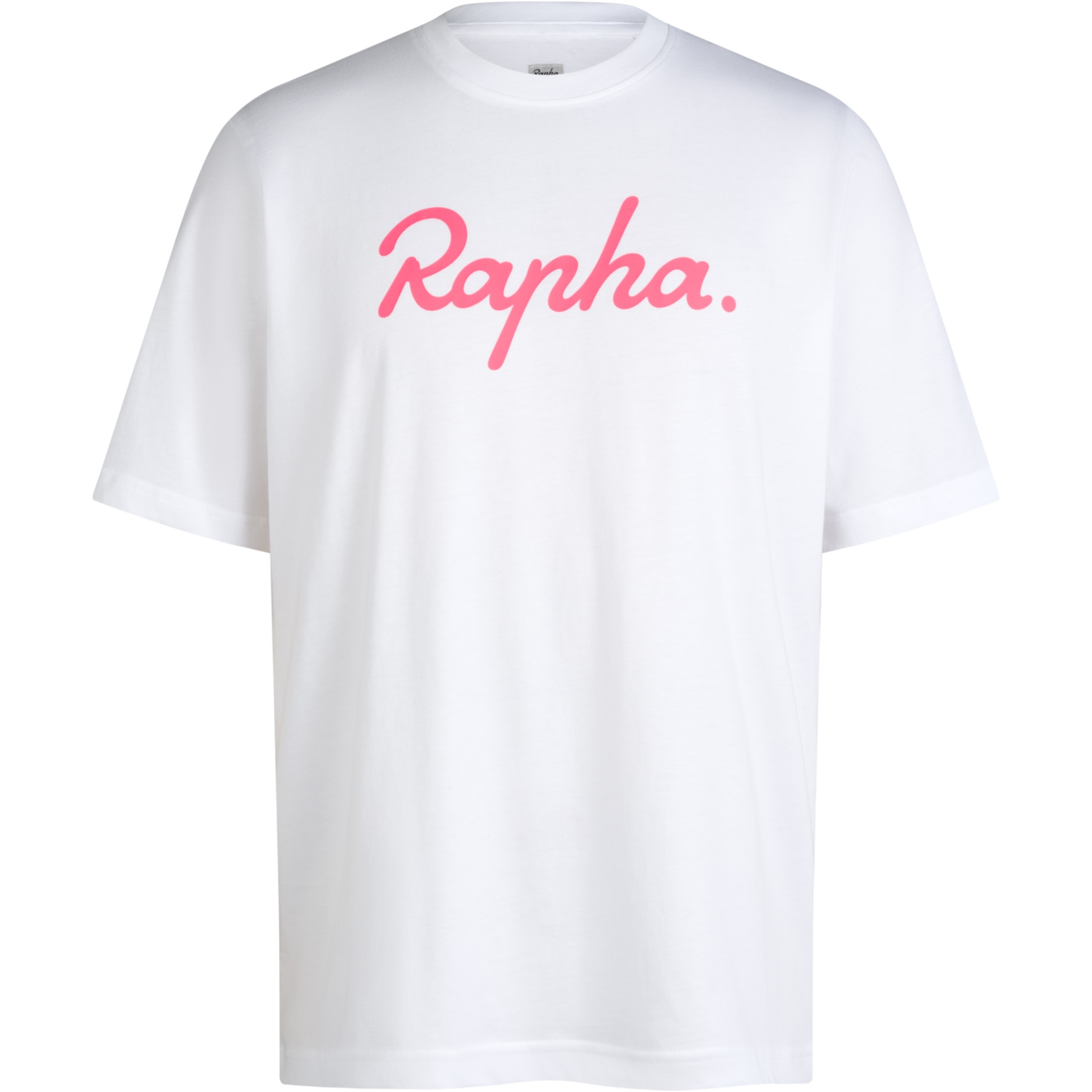 Мужская хлопковая футболка с логотипом Rapha - белая/розово-белая с высокой талией