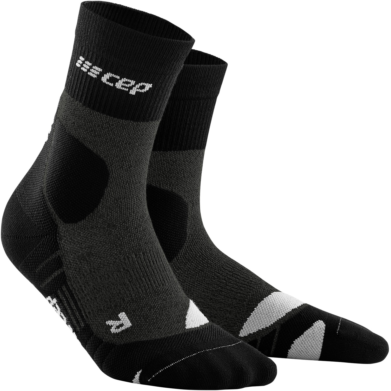 Image of CEP Hiking Merino Mid Cut Compression Socks - stonegrey/grey