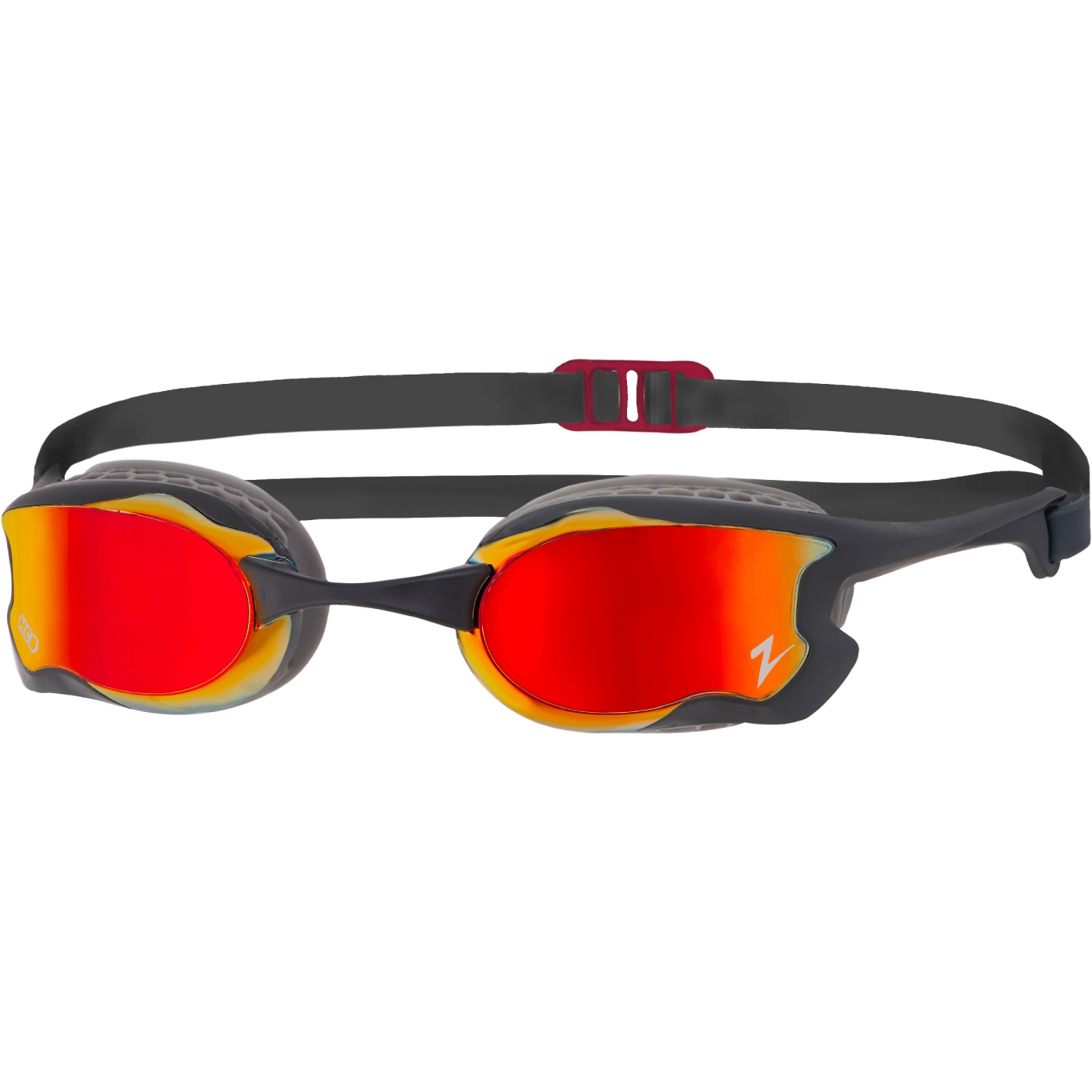 Image of Zoggs Raptor HCB Mirror Swim Goggles - Grey/Black/Mirrored Red