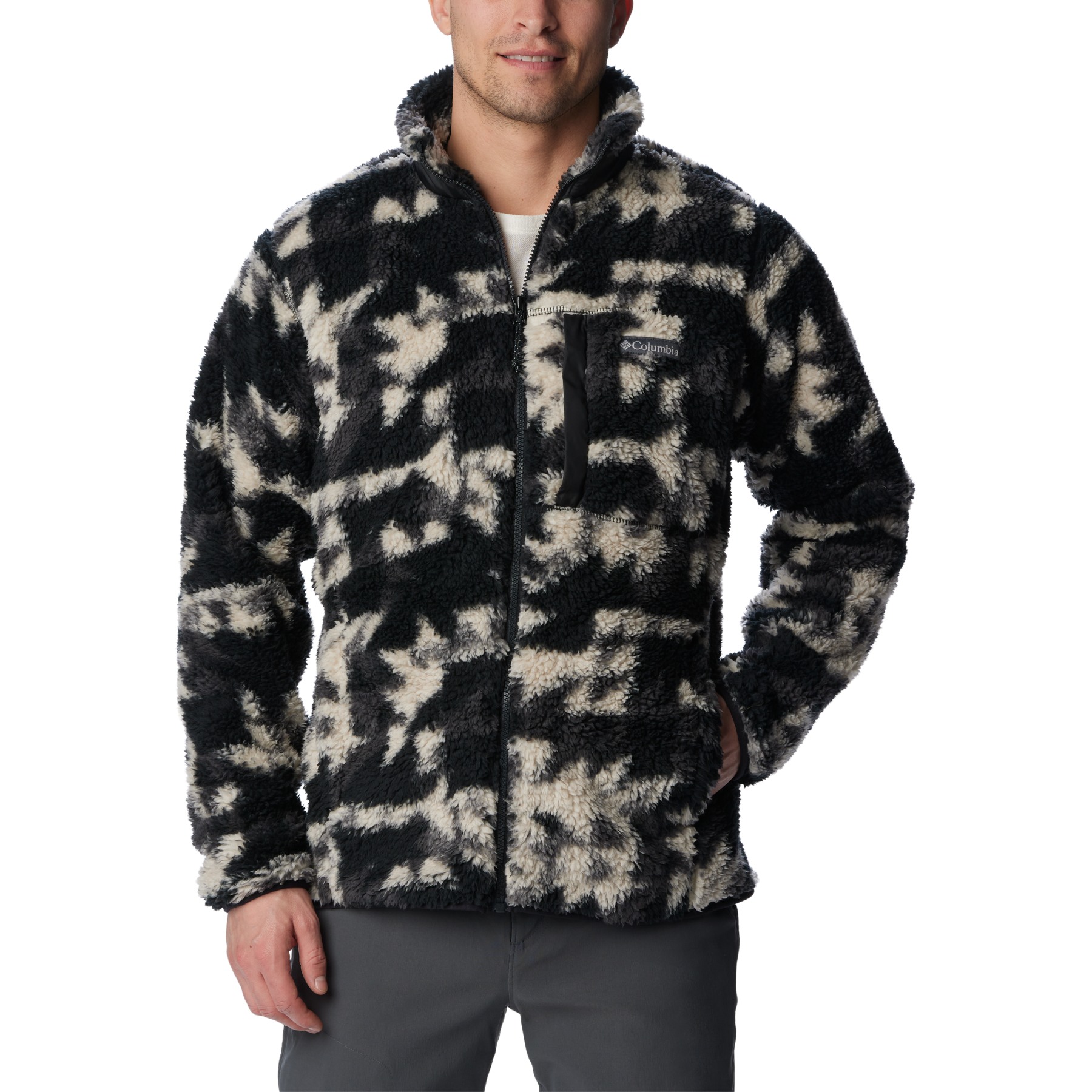 Columbia Winter Pass Print Full Zip Fleece Jas - Black Check | BIKE24