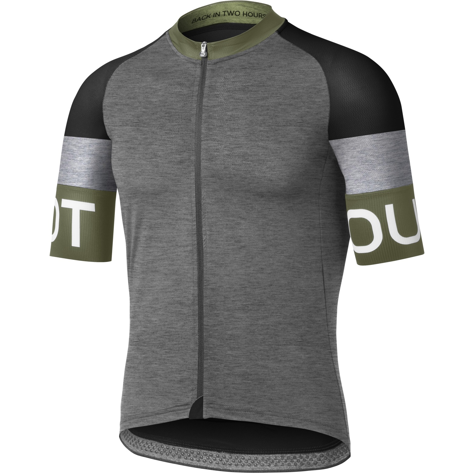 Productfoto van Dotout Spin Fietsshirt Heren - melange dark grey/groen