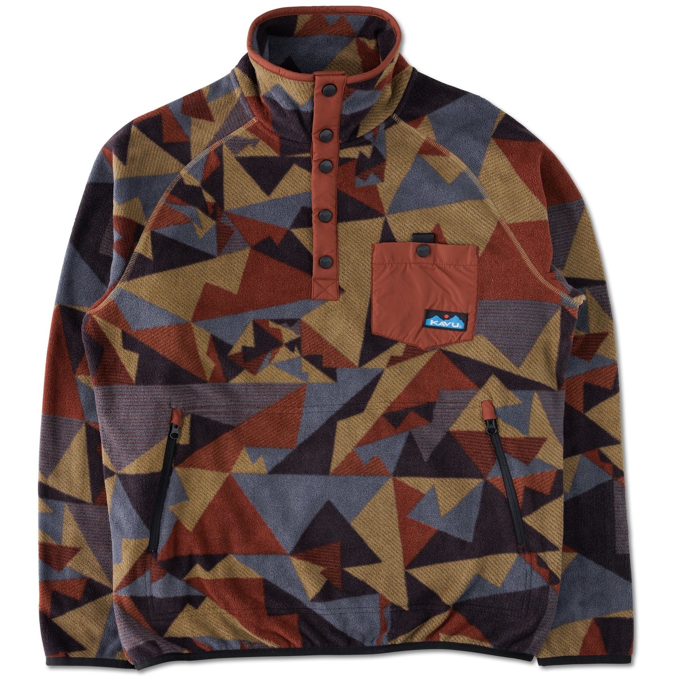 Флисовый пуловер KAVU Teannaway для мужчин - Kavu Angle коричневый, разноцветный