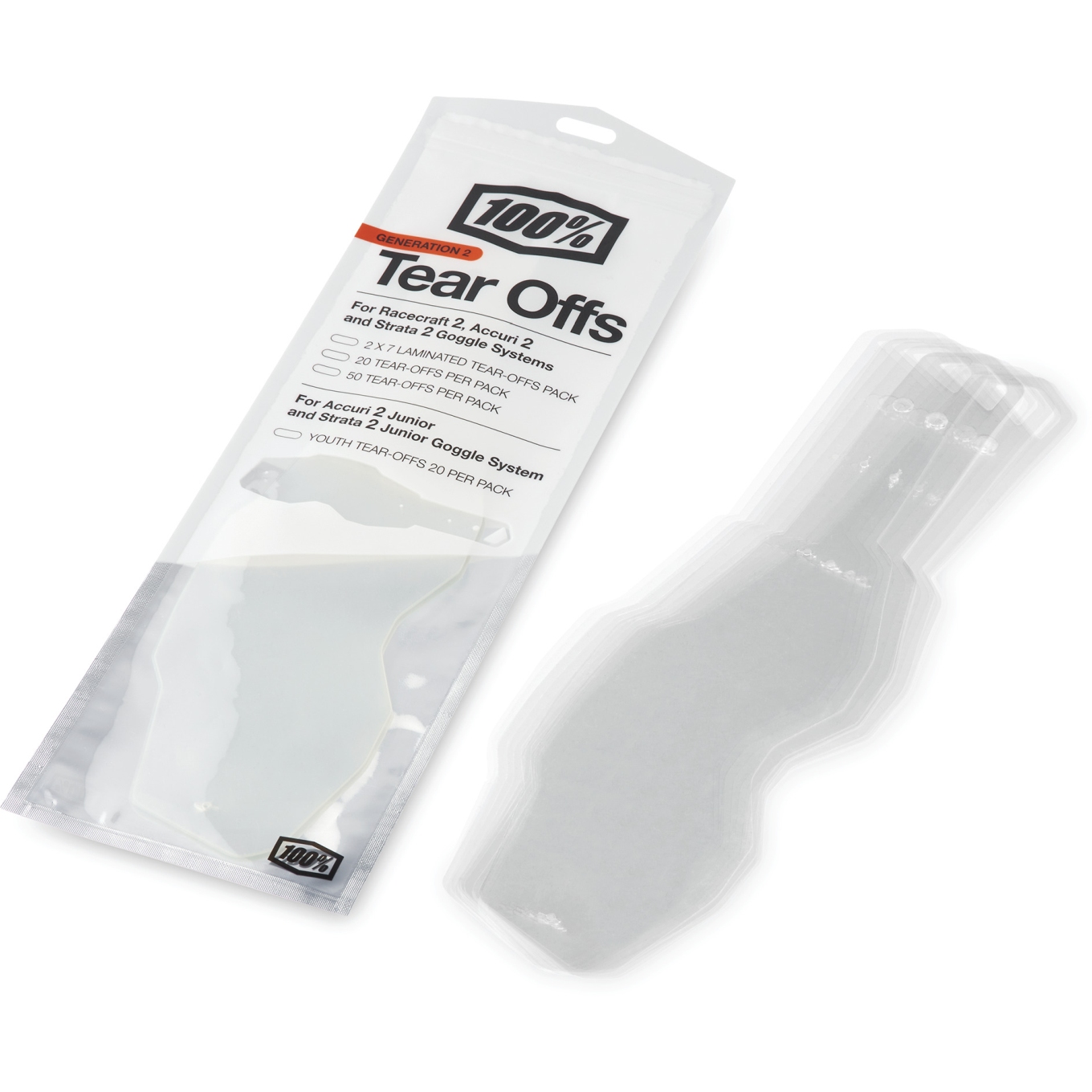 Kuva tuotteesta 100% Gen 2 Standard Tear-Offs (20 Pcs)