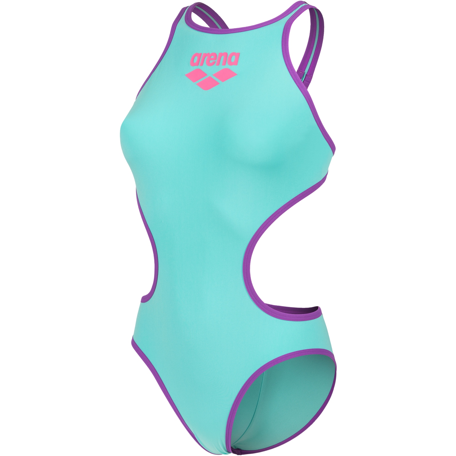 arena One Biglogo Swimsuit Women - Water/Purple | BIKE24