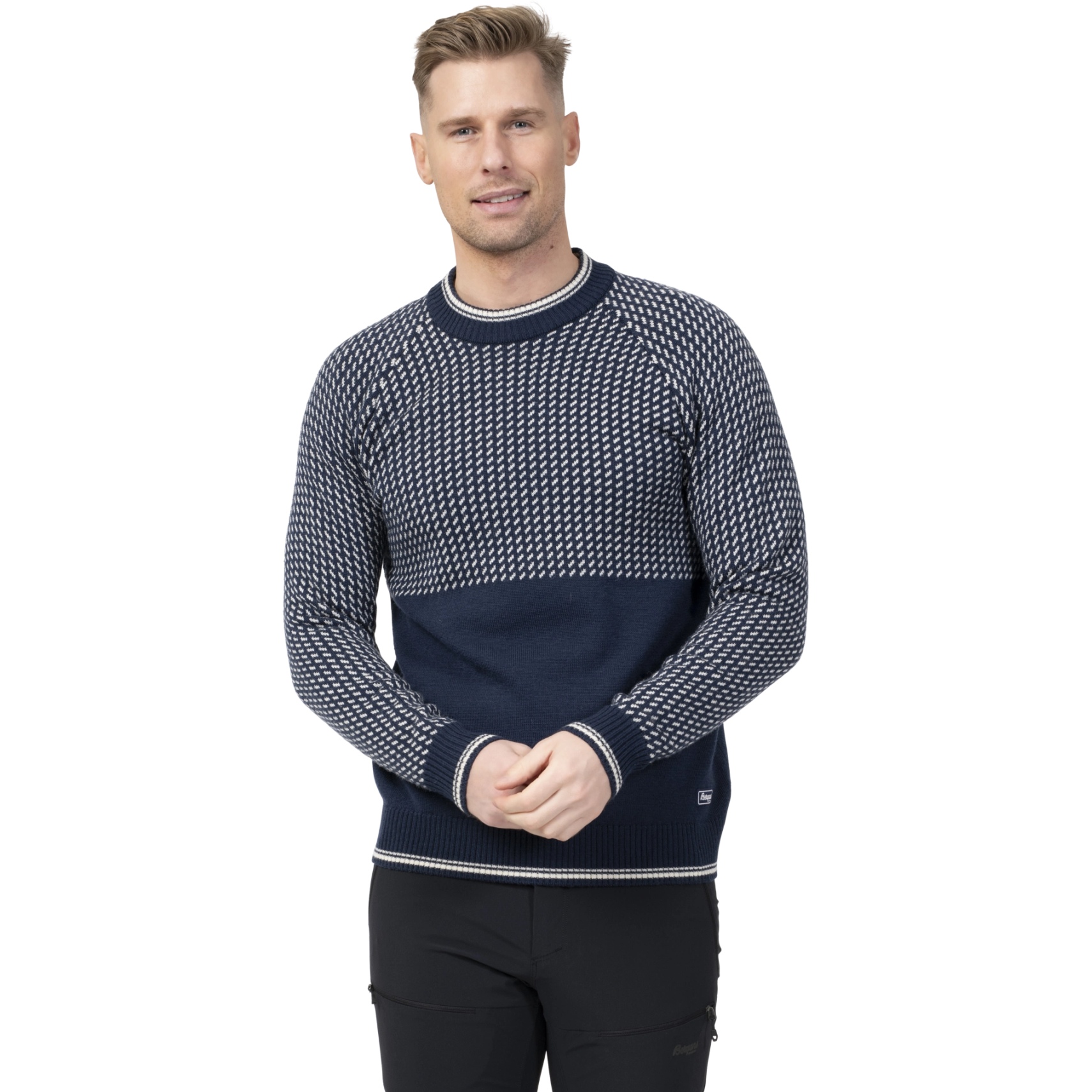 Produktbild von Bergans Alvdal Wool Pullover Herren - navy blue/vanilla white