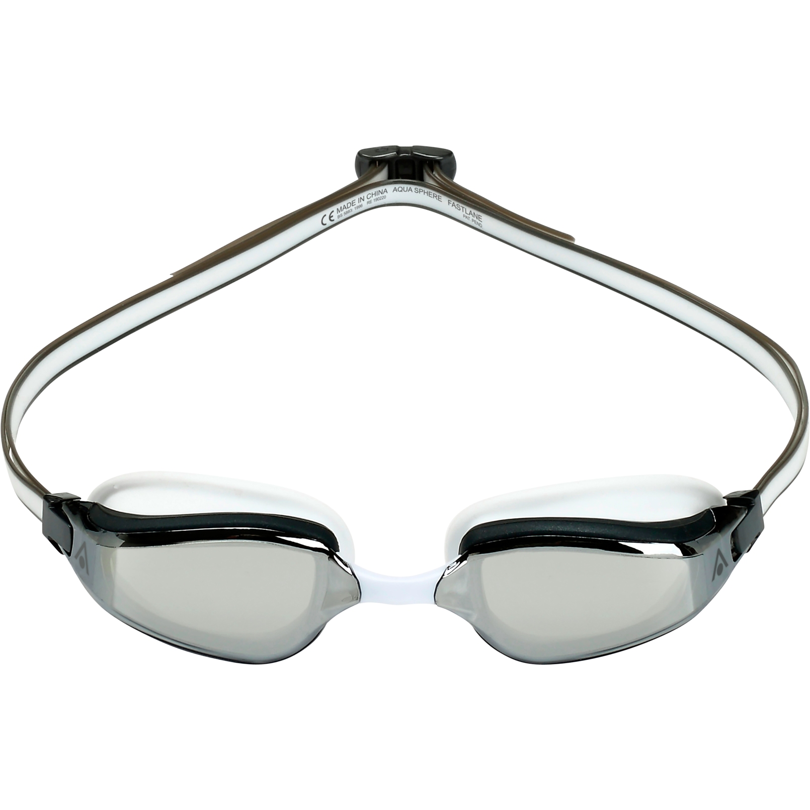 Productfoto van AQUASPHERE Fastlane Zwembril - Zilver Titaan gespiegeld - Wit/Grijs