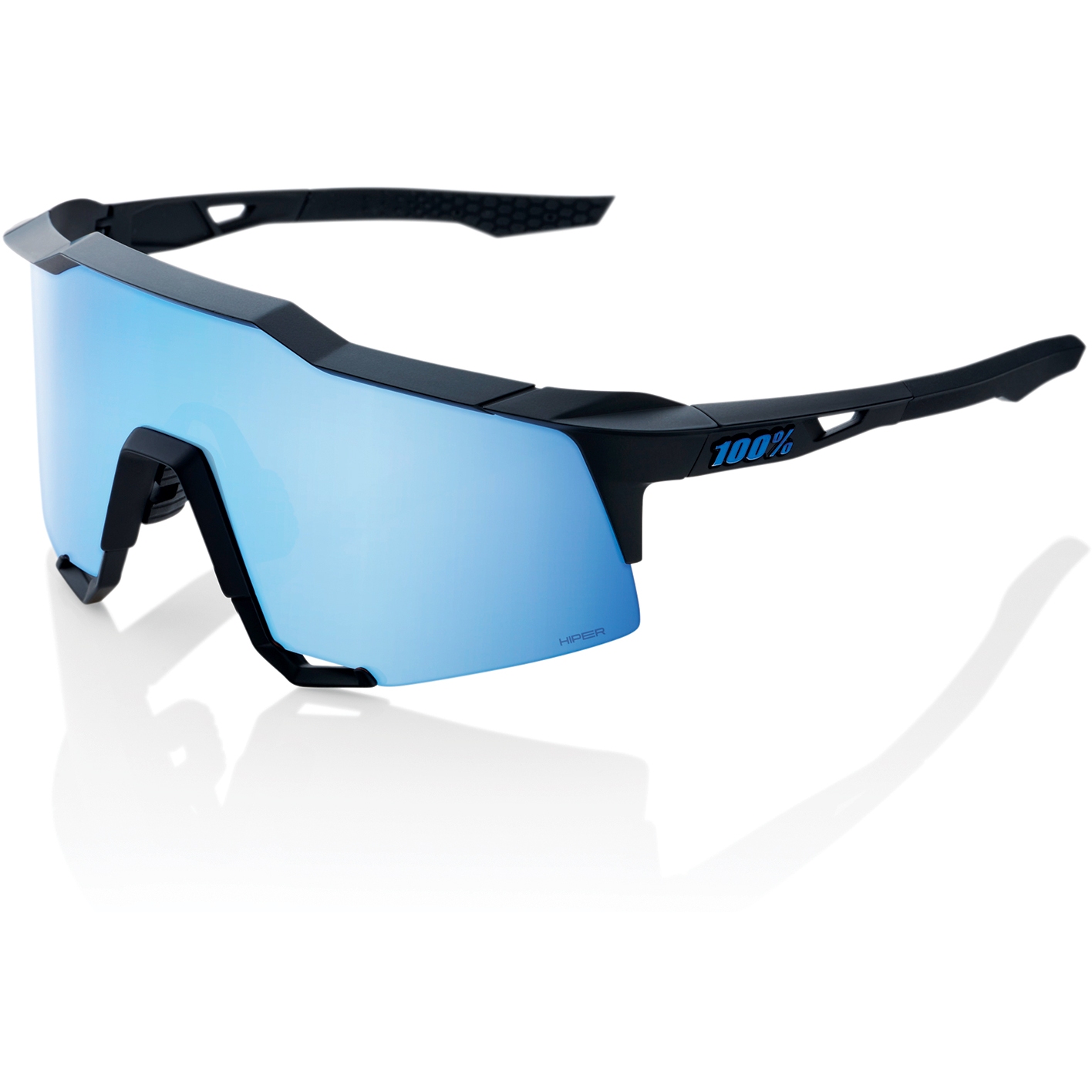 Picture of 100% Speedcraft Glasses - HiPER Mirror Lens - Matte Black / Blue + Clear