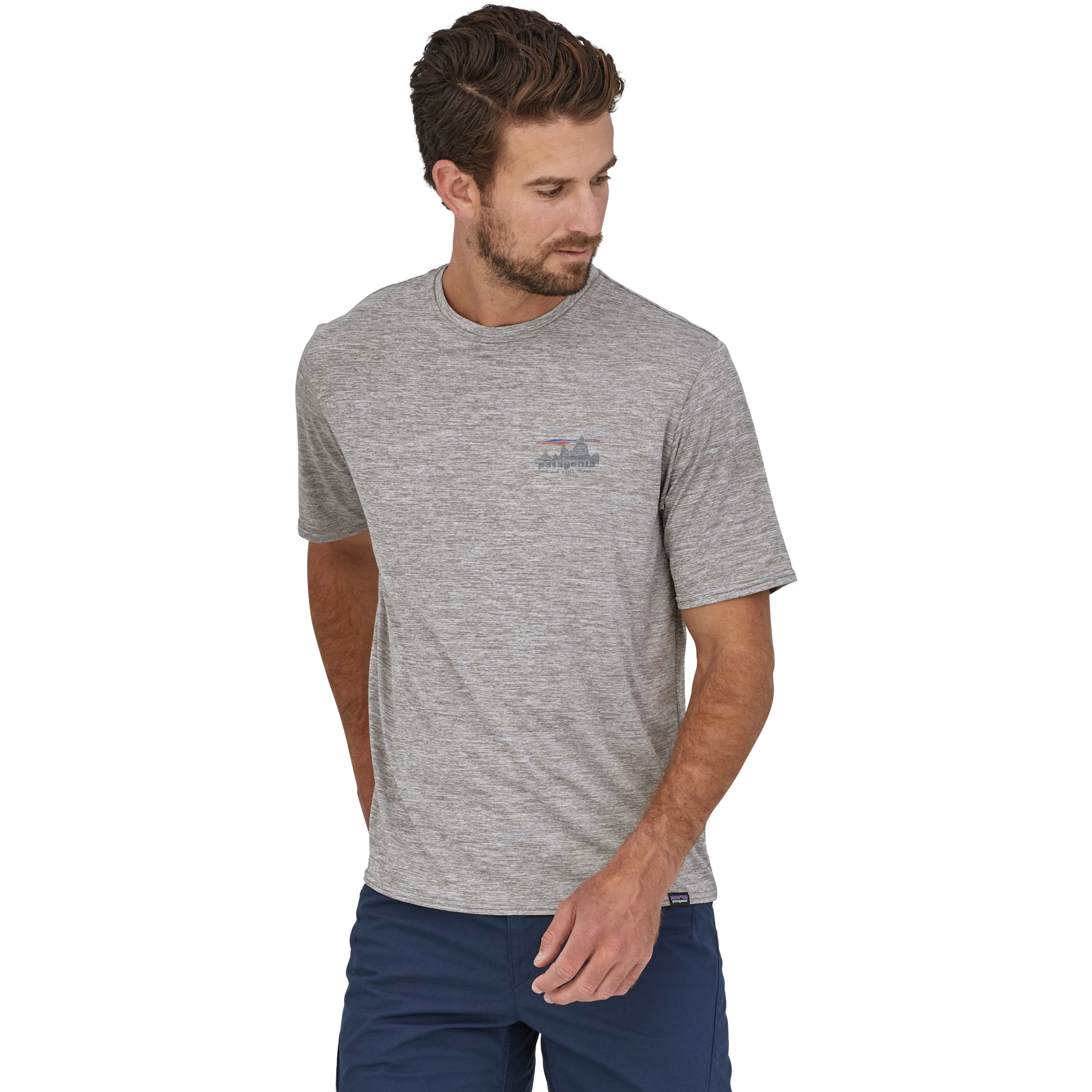 Productfoto van Patagonia Capilene Cool Daily Graphic T-Shirt Heren - 73 Skyline: Feather Grey