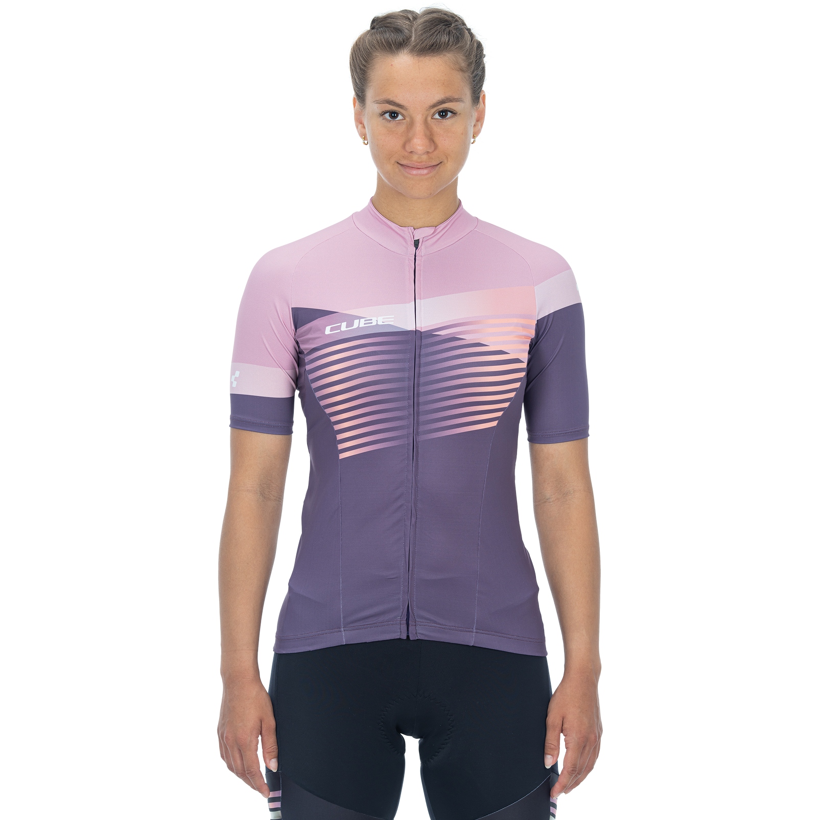 Produktbild von CUBE TEAMLINE Kurzarmtrikot Damen - violet&#039;n&#039;rose